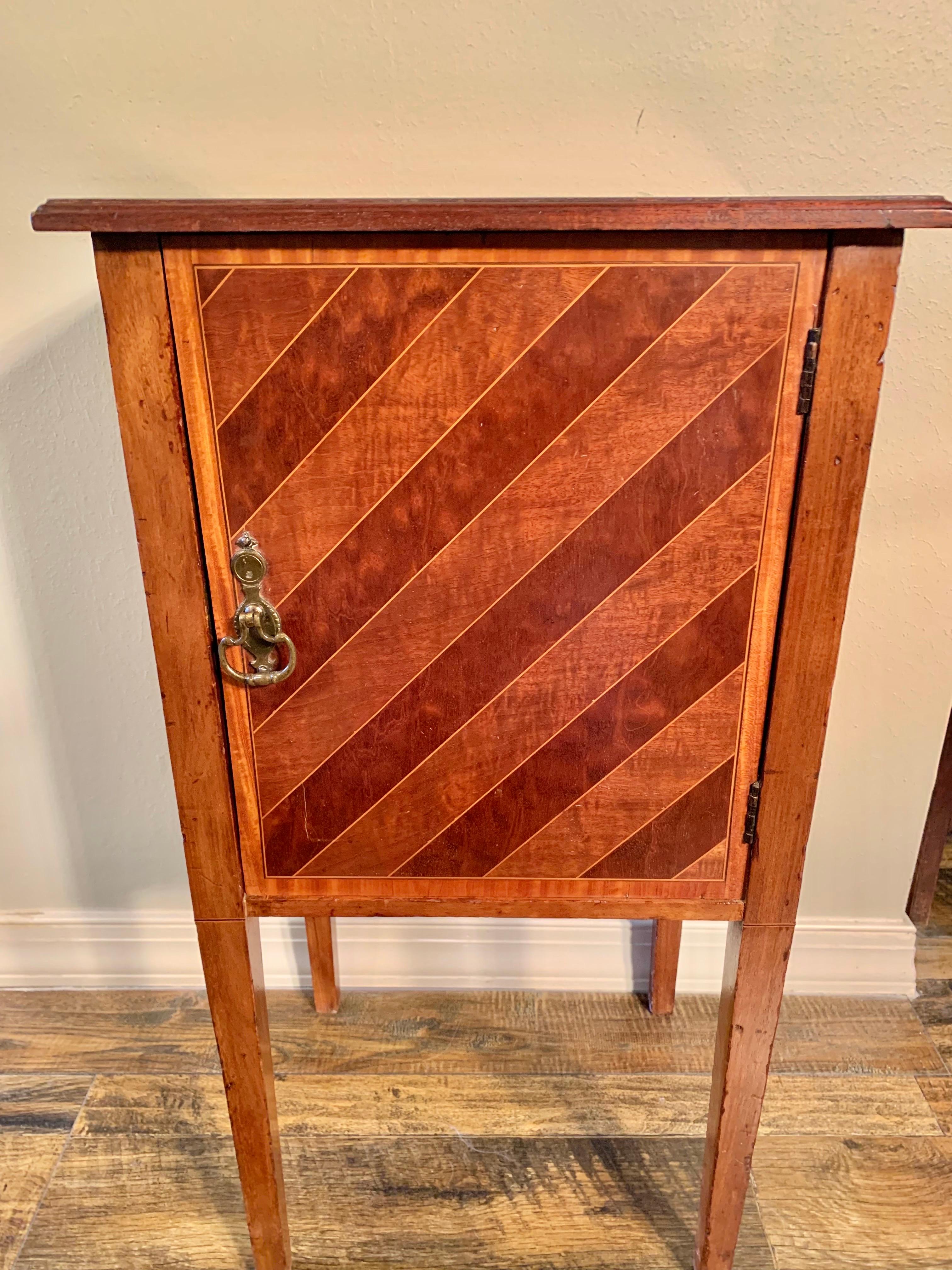 Late 19th Century English Walnut Maple & Co Cabinet Side Table For Sale 8