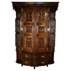 Late 19th Century English Oak Wardrobe, Dated 1897