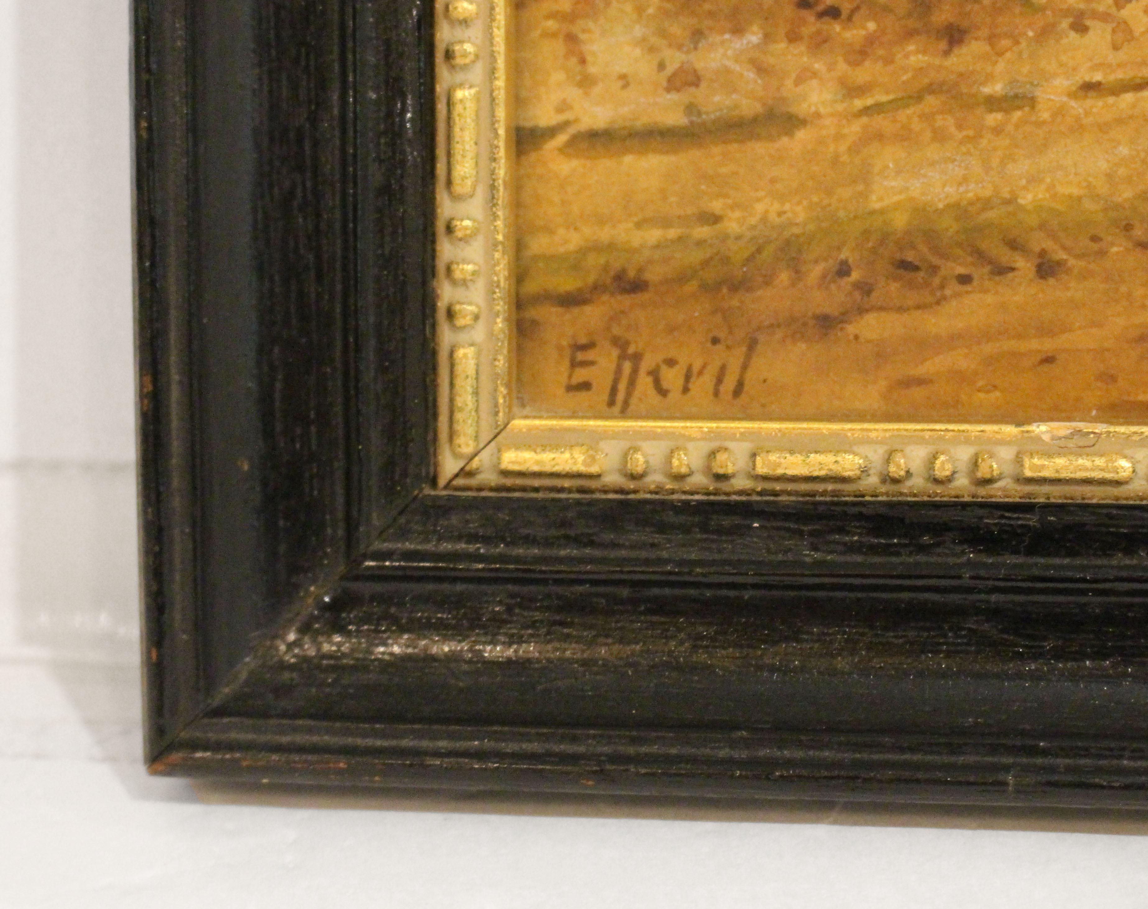 Wood Late 19th Century English Watercolor by E. Nevil For Sale