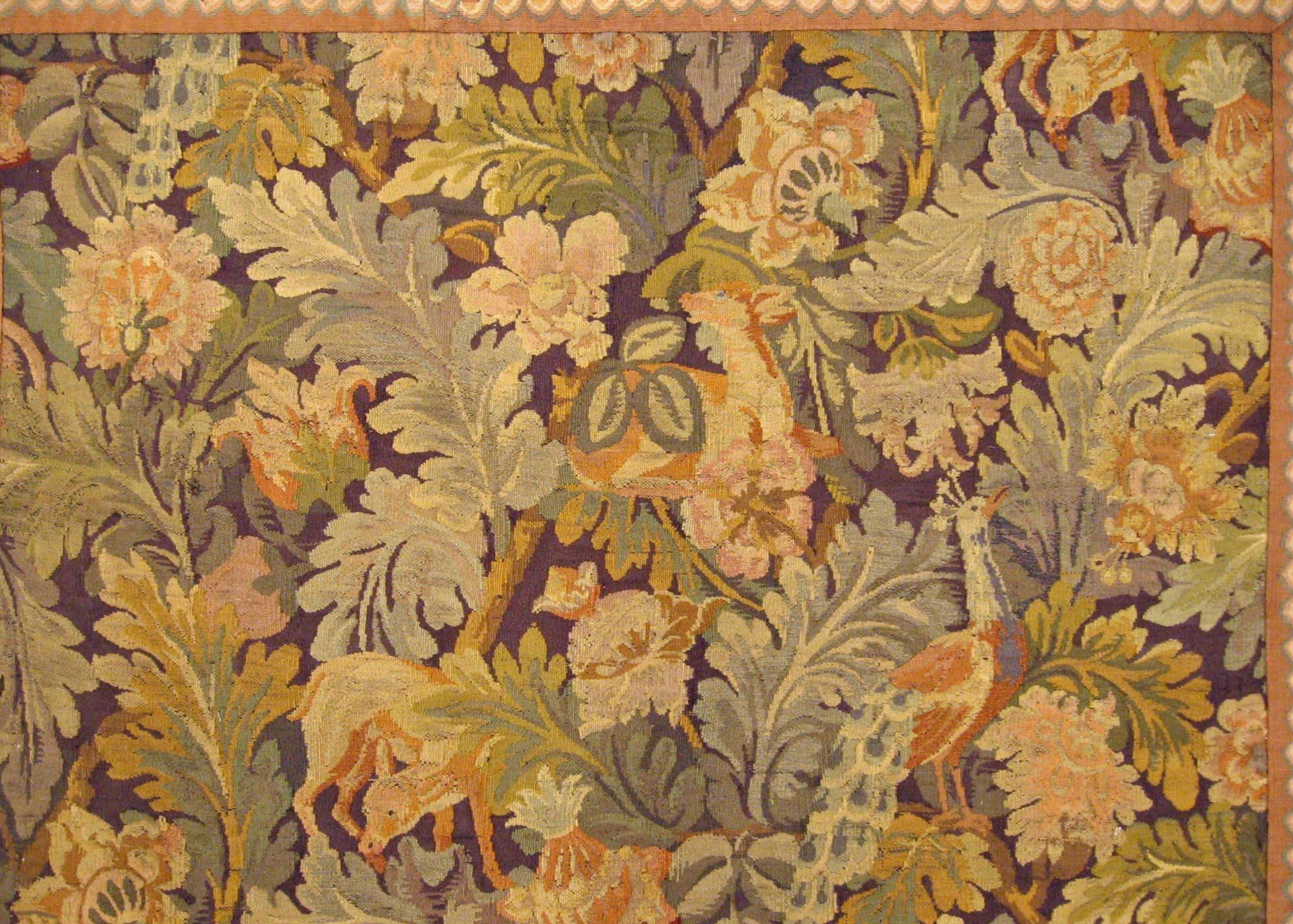Art Deco Late 19th Century English William Morris Large Leaf Verdure Tapestry For Sale