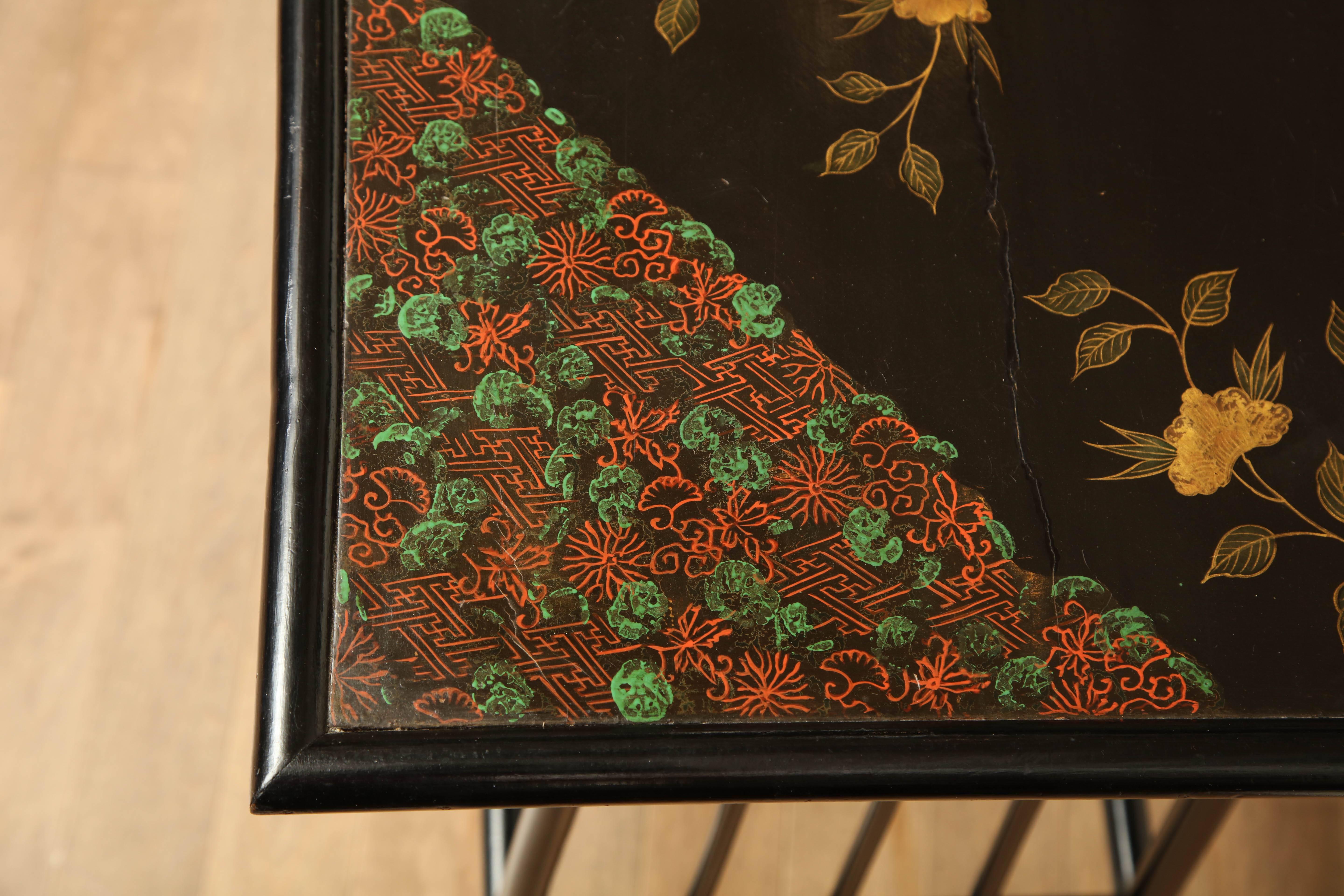 Late 19th Century English, Lacquered and Decorated Table 1