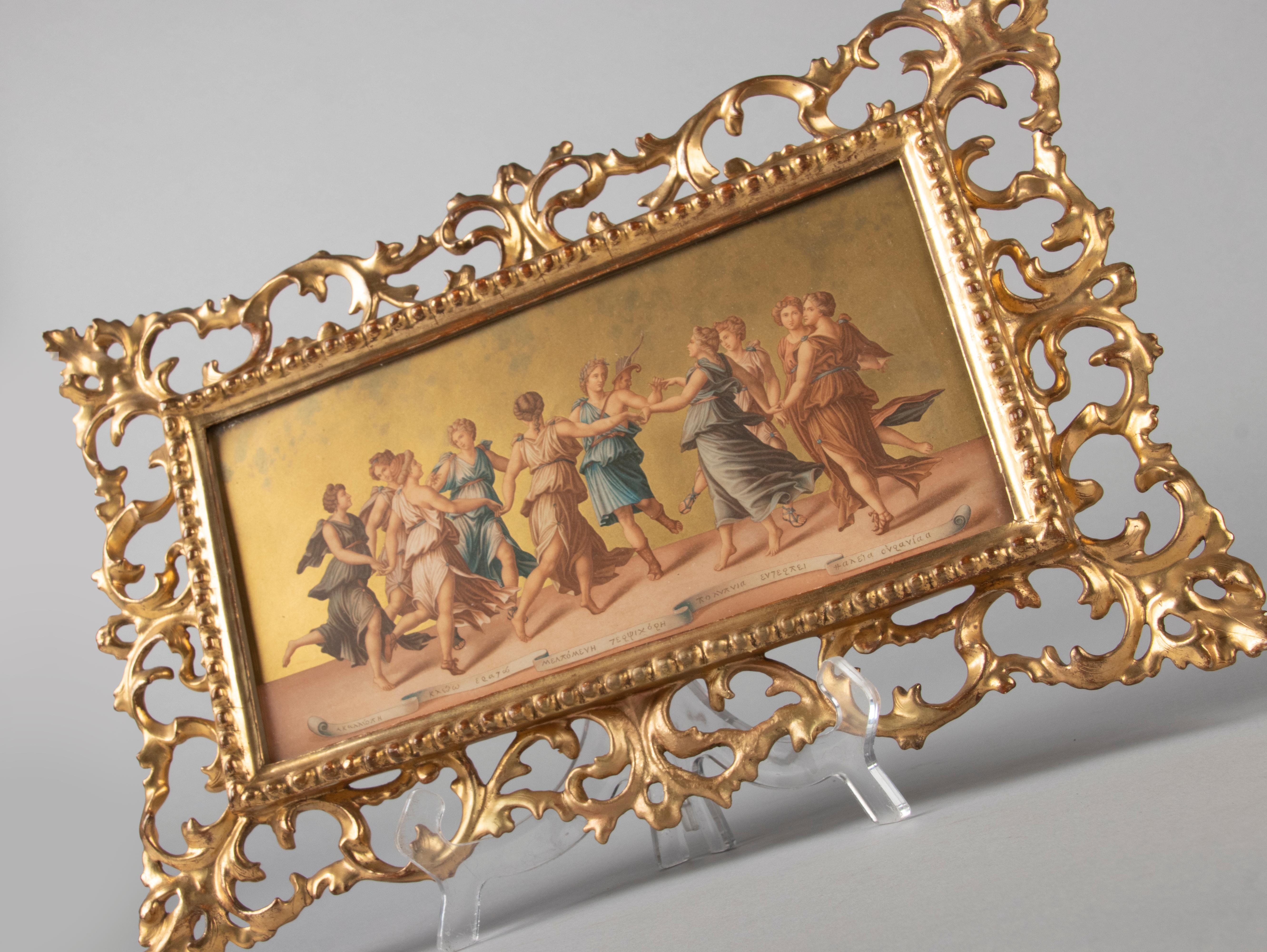 Late 19th Century Engraving of Greek Graces in Gold Leaf Frame For Sale 6