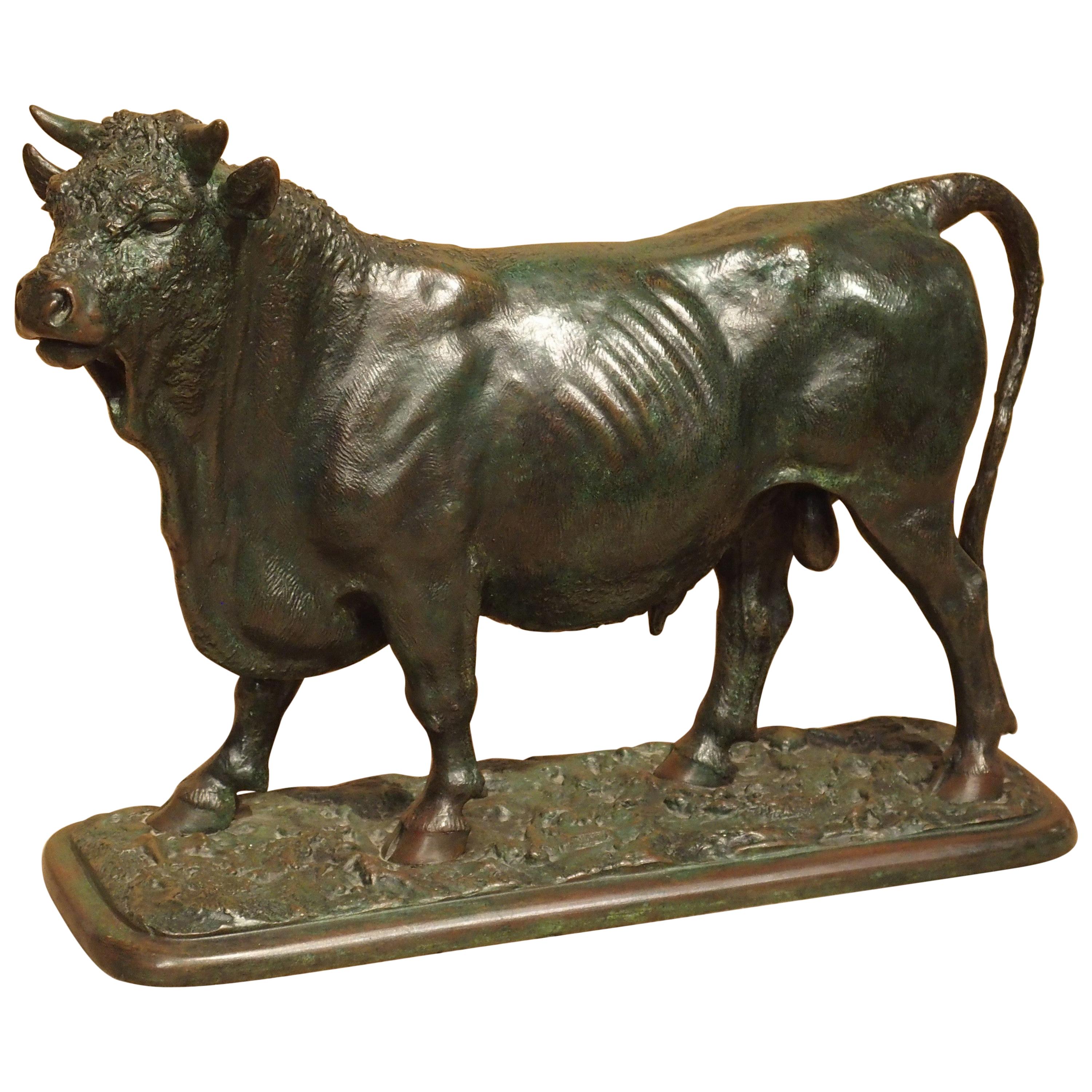 Late 19th Century European Bronze Statue of a Bull