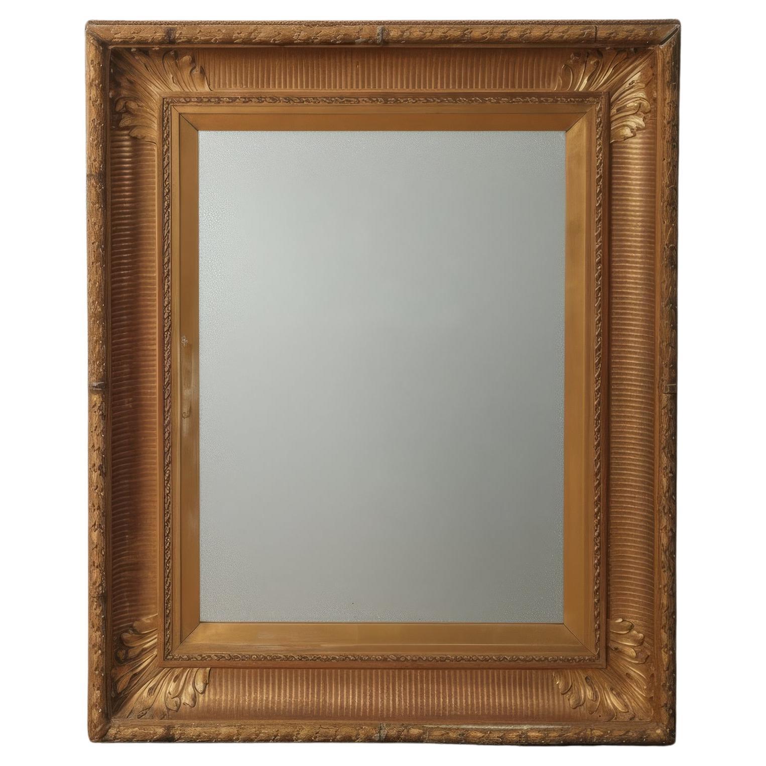 Late 19th Century European Hand-Carved Wooden Mirror with Ornate Foliate Frame im Angebot