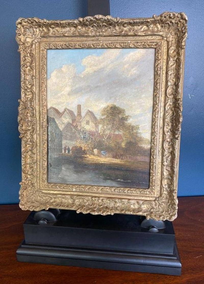 Late 19th Century European Old Master Style Landscape Oil on board painting
Measures: 18