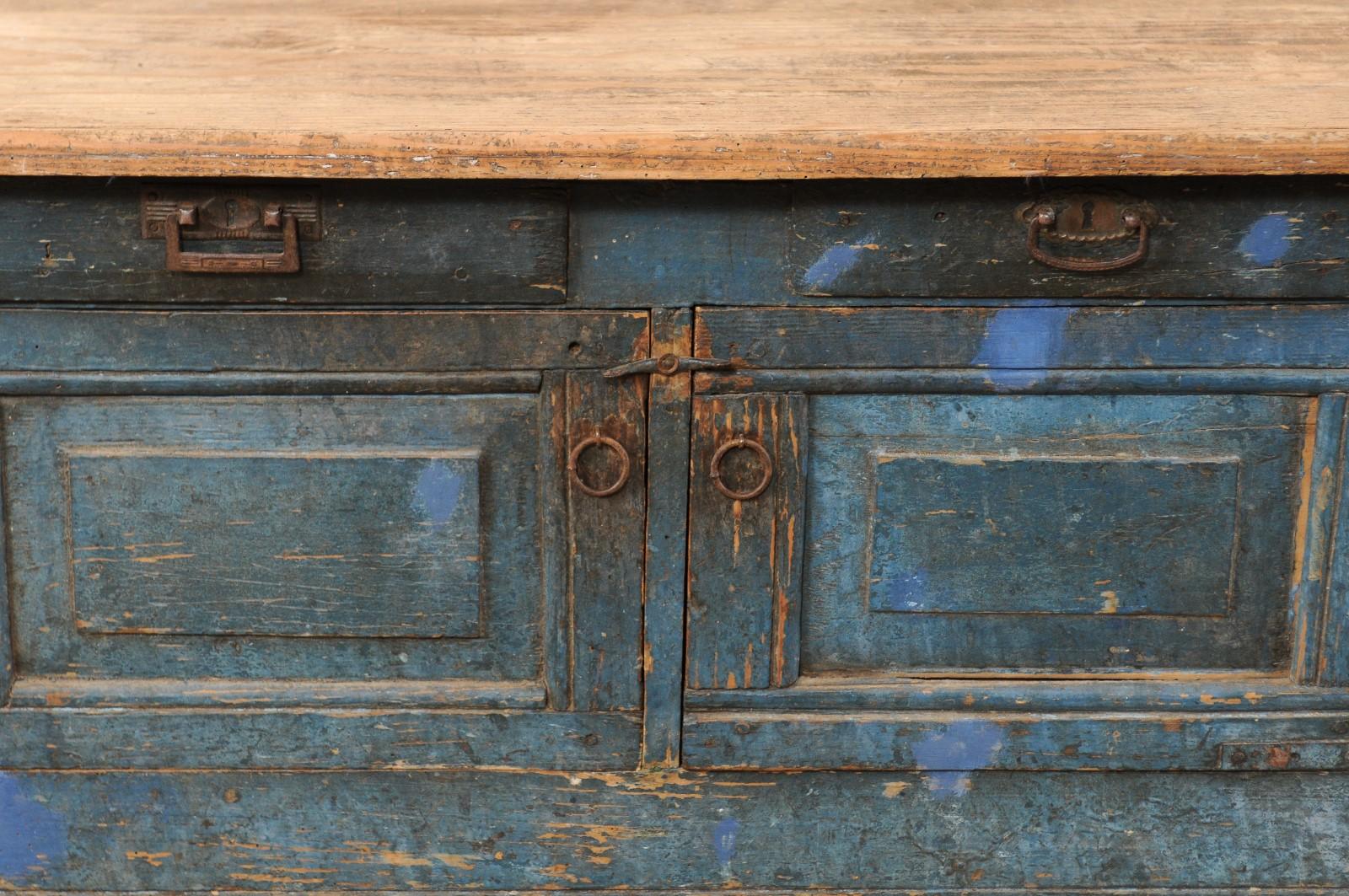 Late 19th Century European Table Top Cabinet with Great Storage In Good Condition For Sale In Atlanta, GA