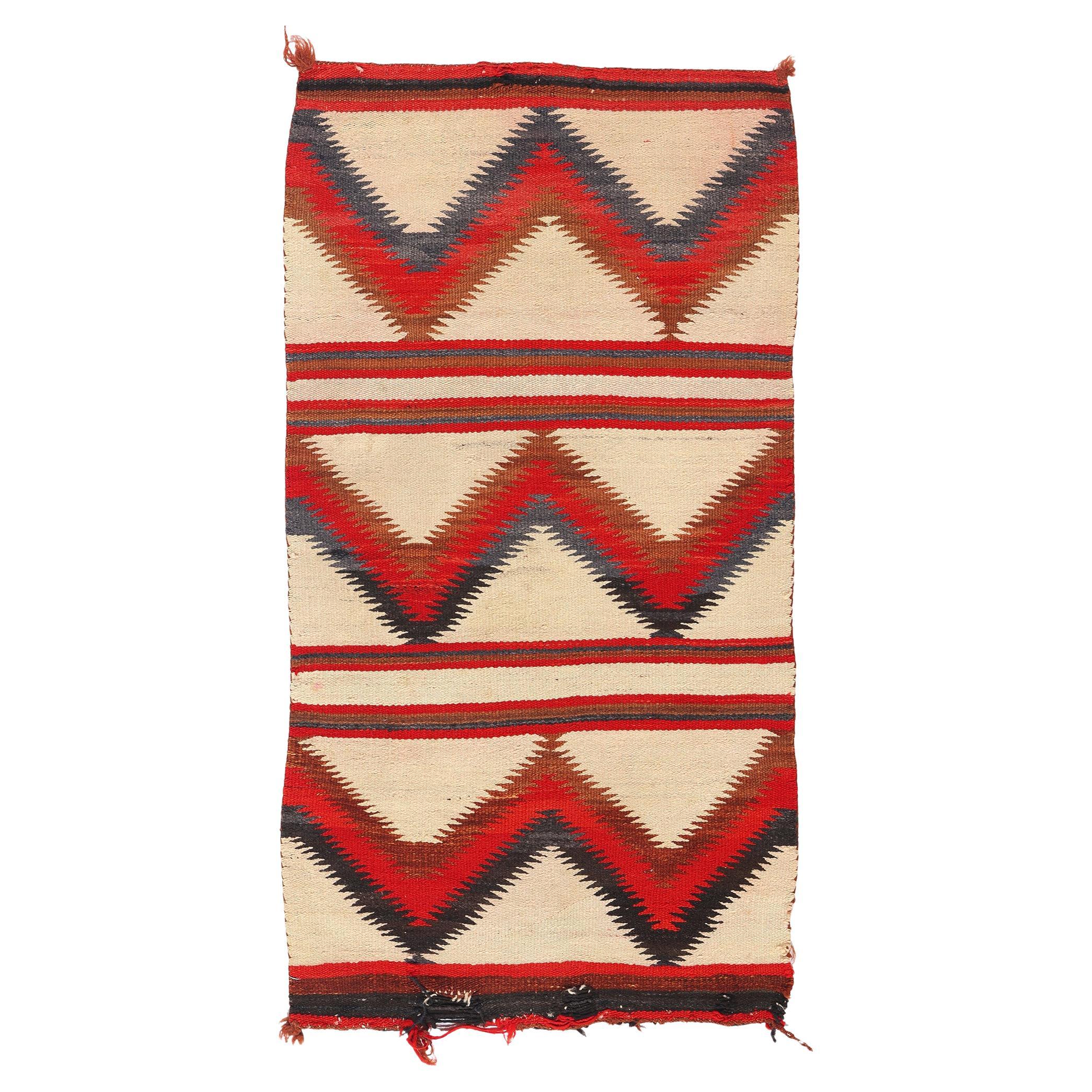 Late 19th Century Eye Dazzler Navajo-Style Flatweave Carpet
