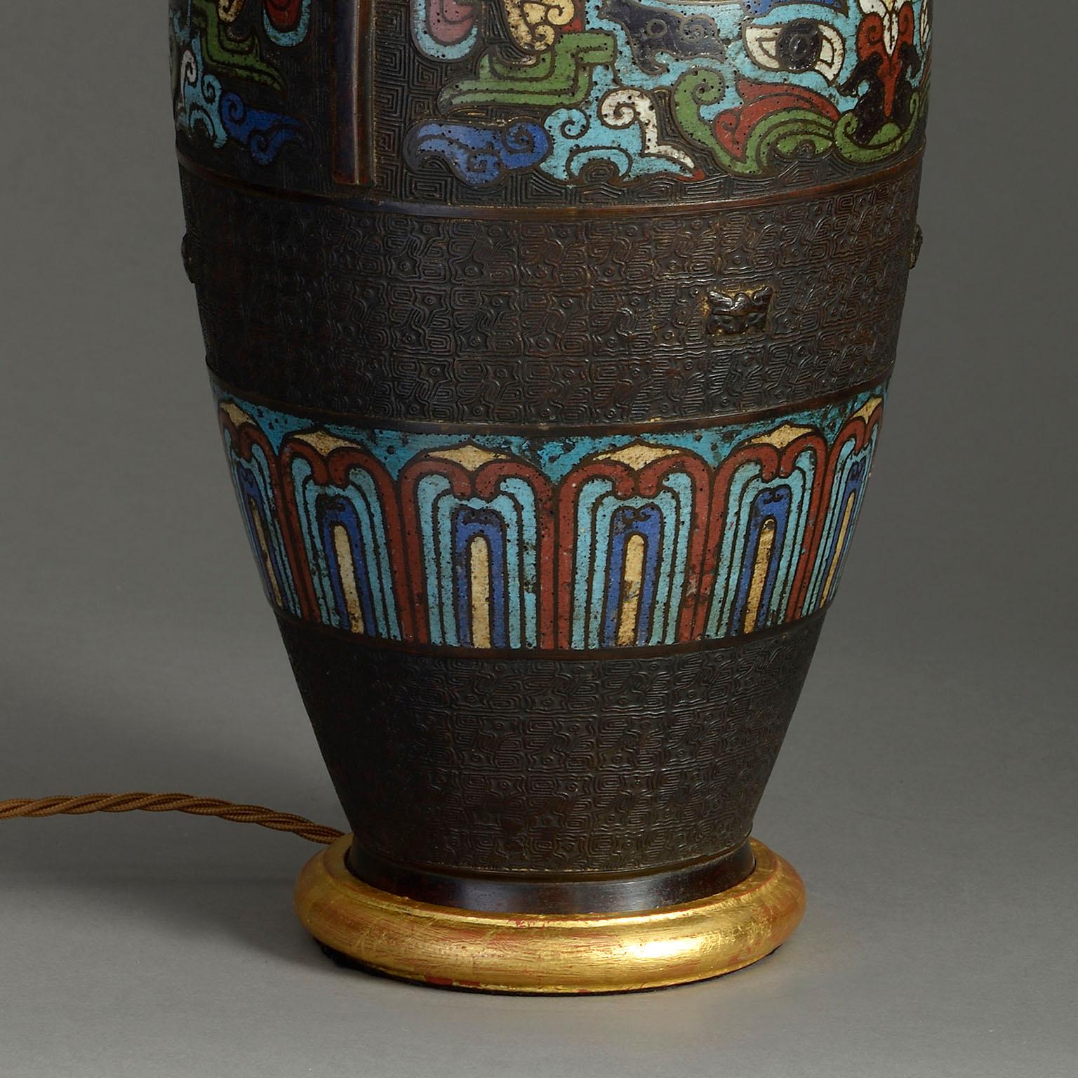 Cast Late 19th Century Famille Noire Porcelain Vase For Sale