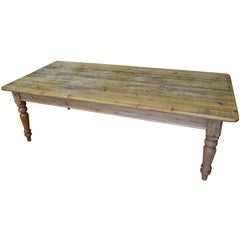 Late 19th Century Farm Table from Pine with Balustrade Legs
