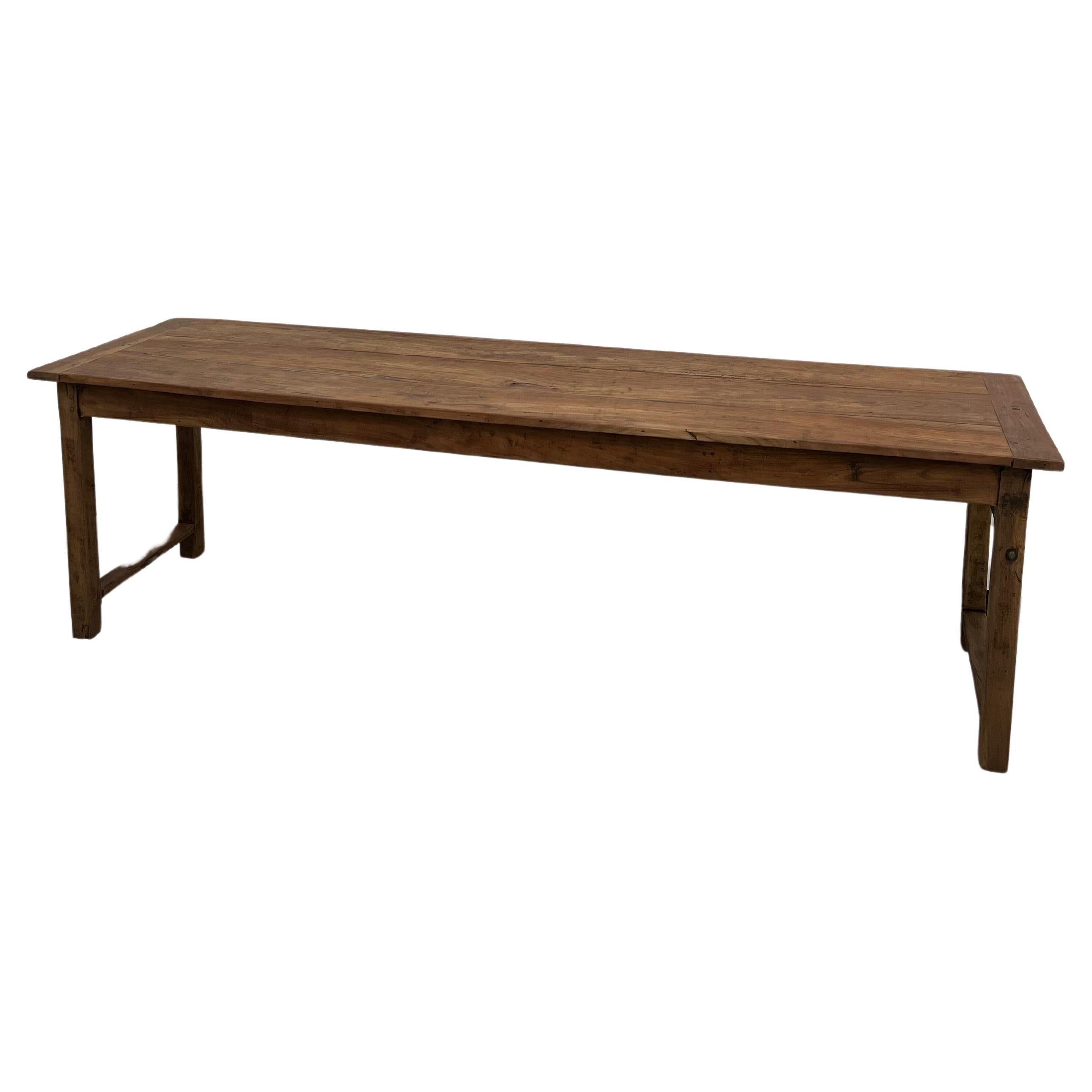 Late 19th century farm table in solid cherry wood