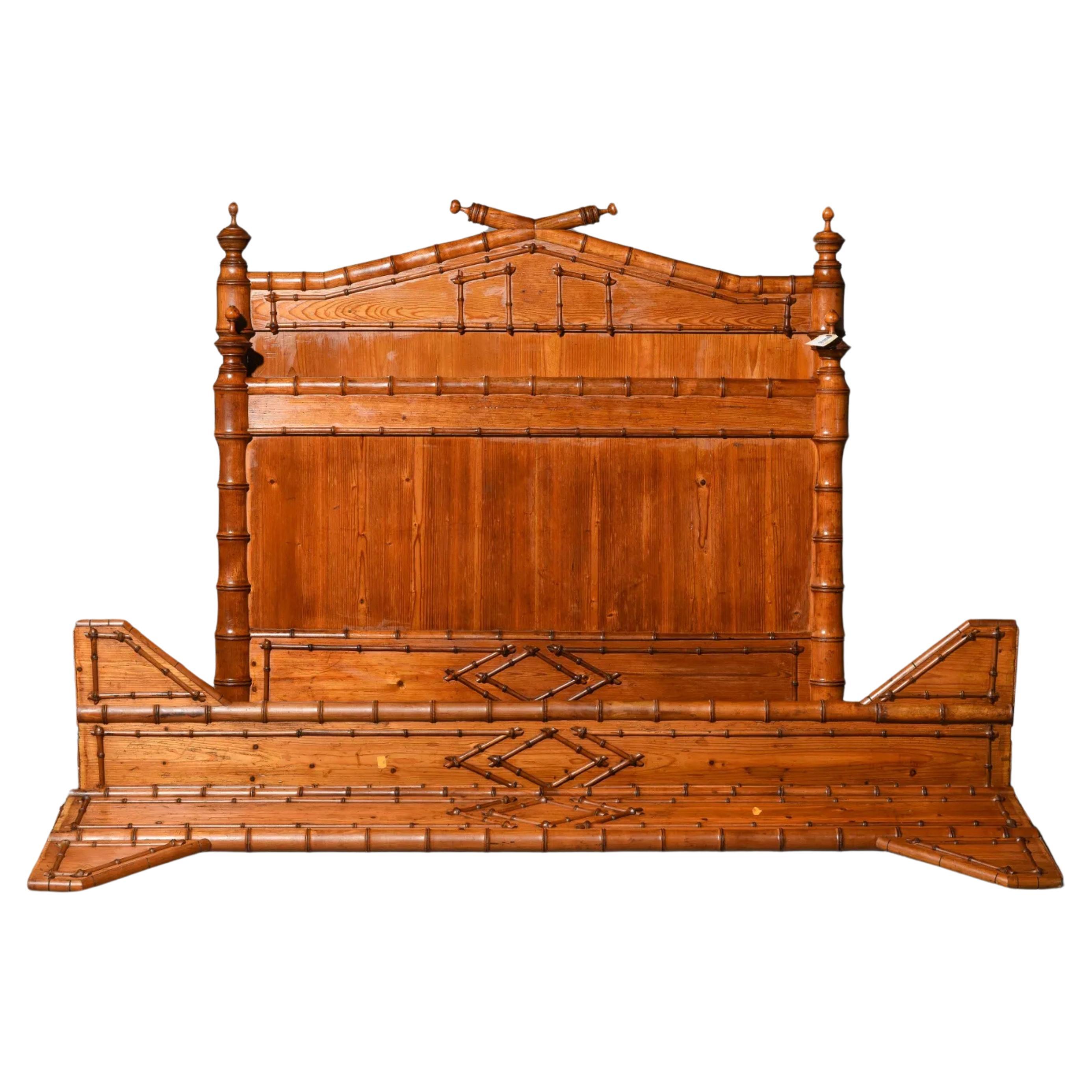 Late 19th Century Faux Bamboo Bed