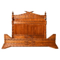 Antique Late 19th Century Faux Bamboo Bed