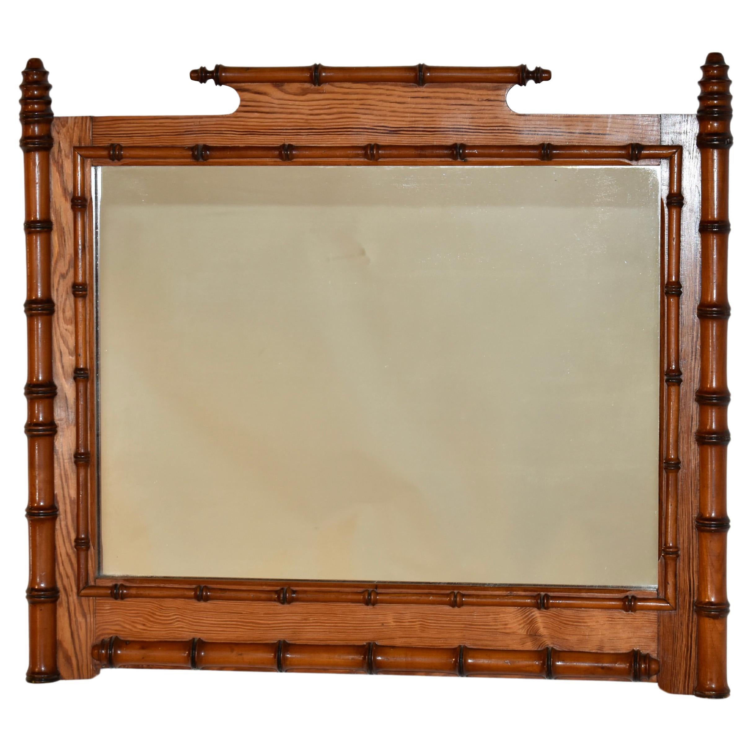 Miroir en faux bambou de la fin du 19e siècle, France