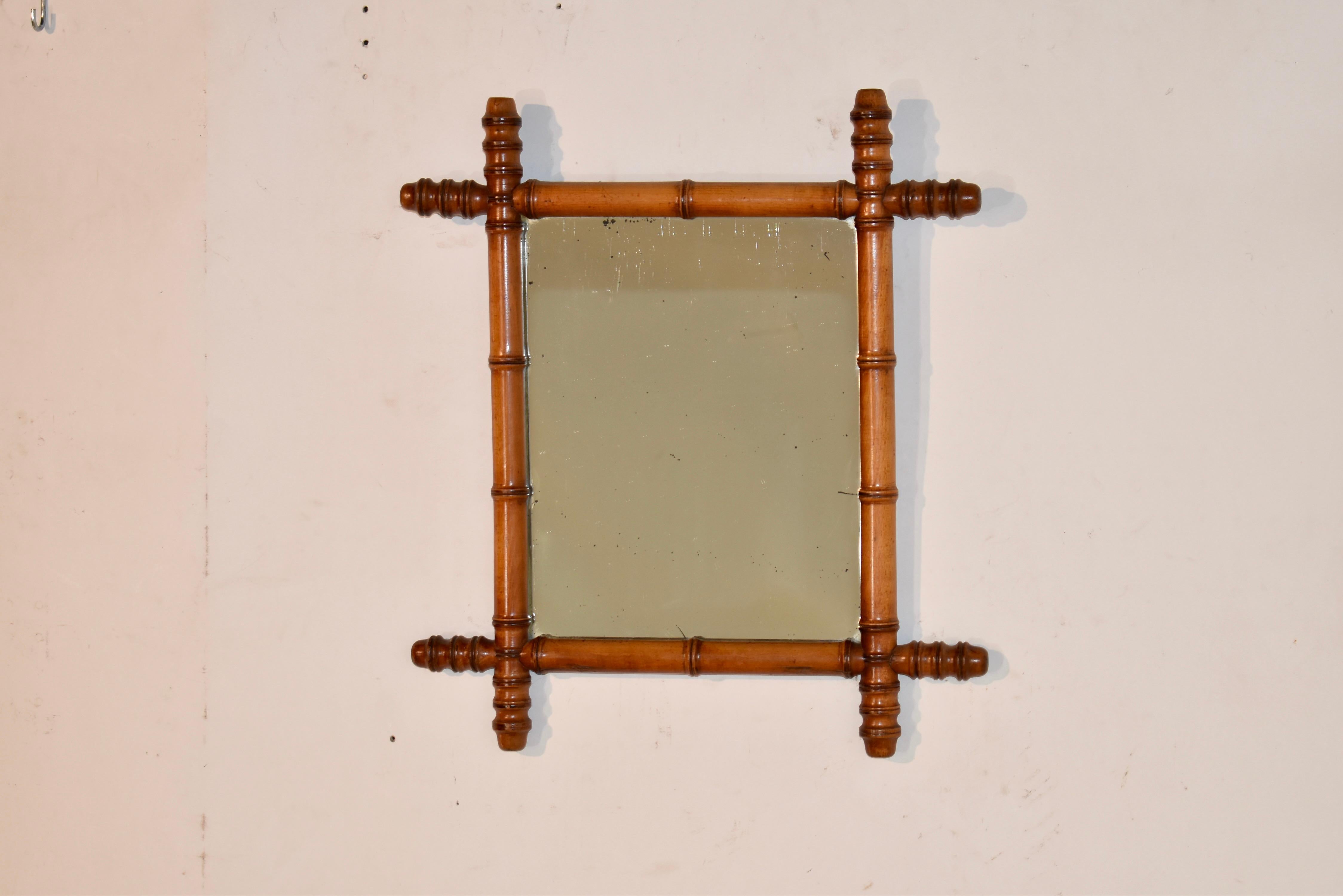 Art Nouveau Late 19th Century Faux Bamboo Wall Mirror