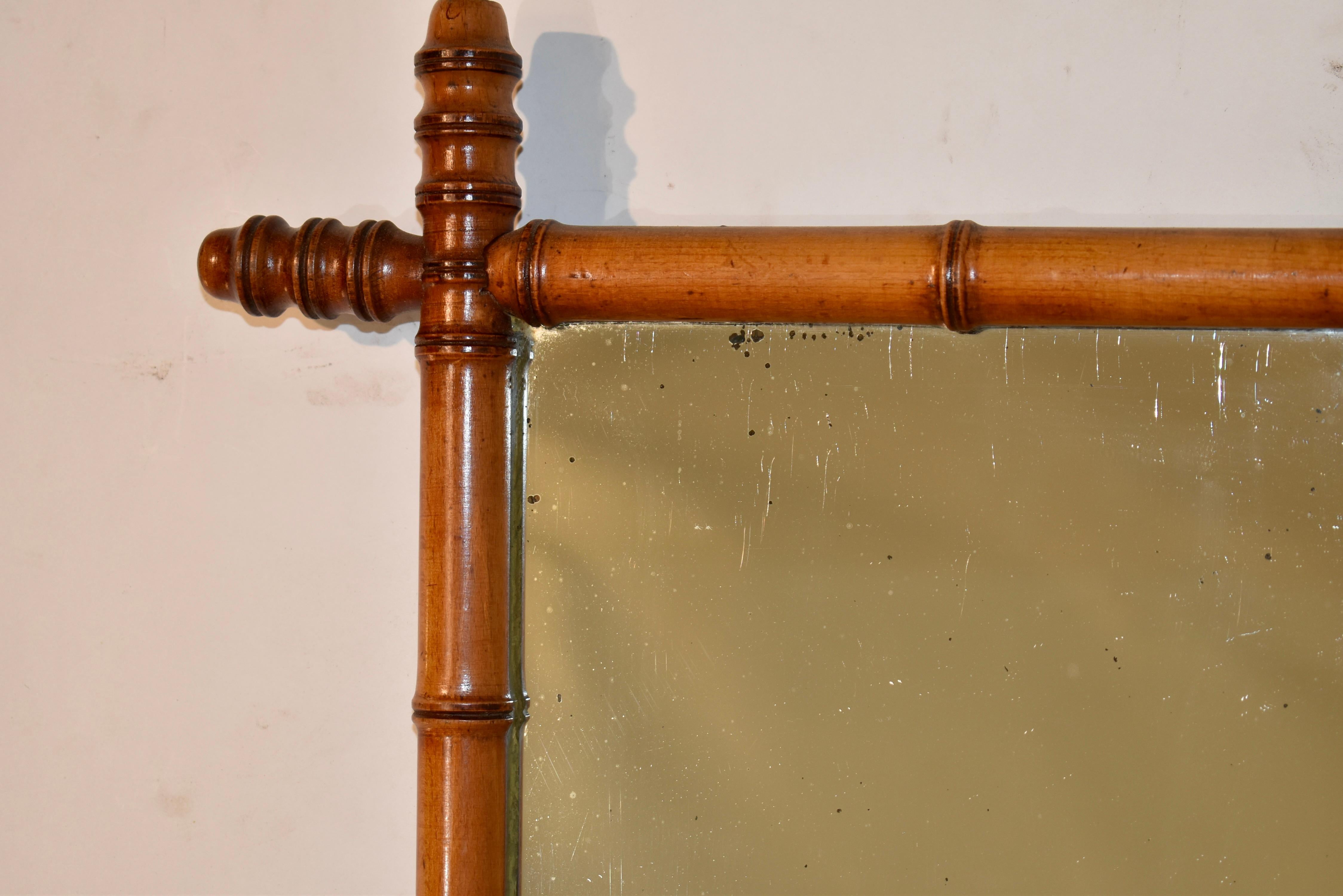 Late 19th Century Faux Bamboo Wall Mirror In Good Condition In High Point, NC