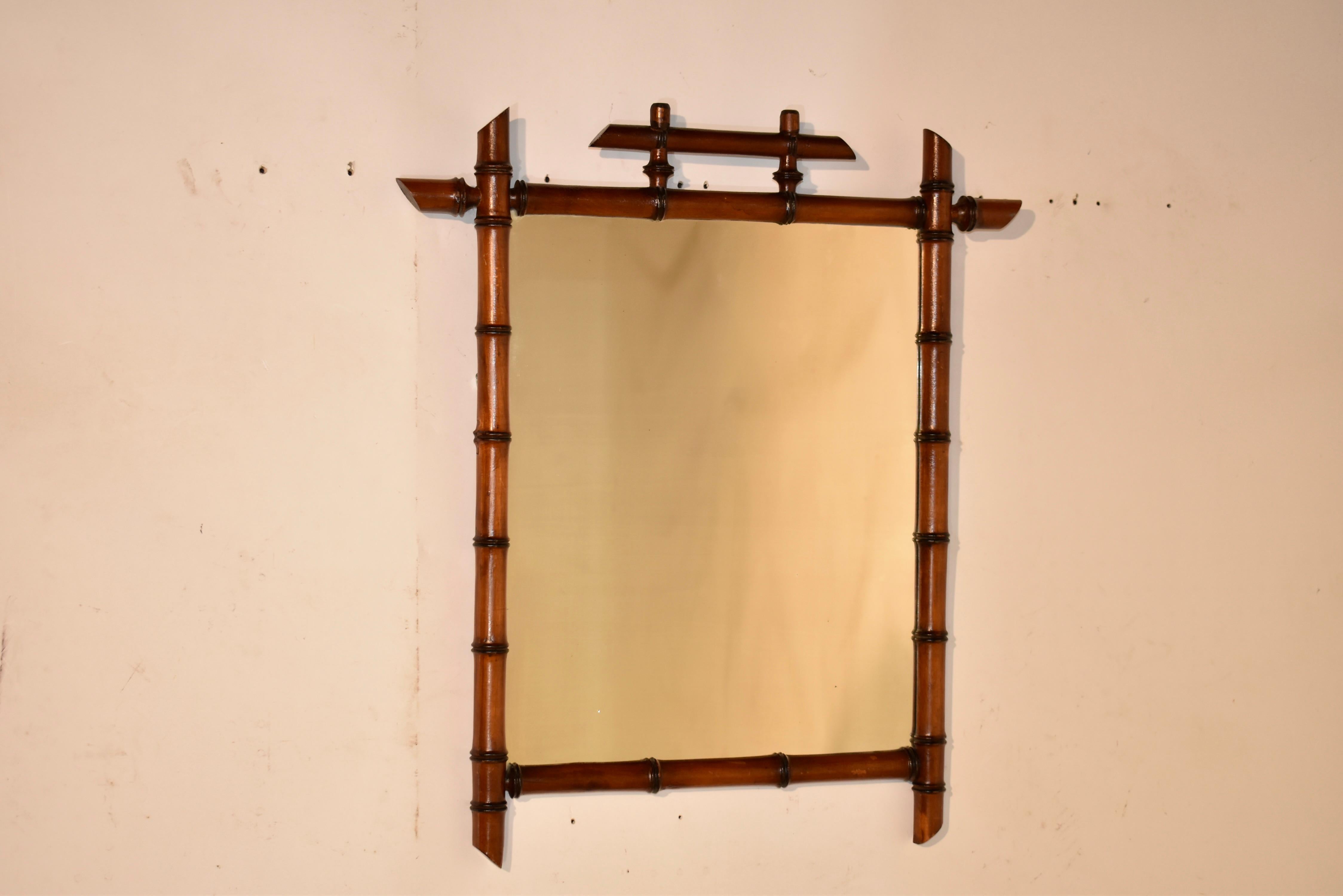 Late 19th Century Faux Bamboo Wall Mirror For Sale 2