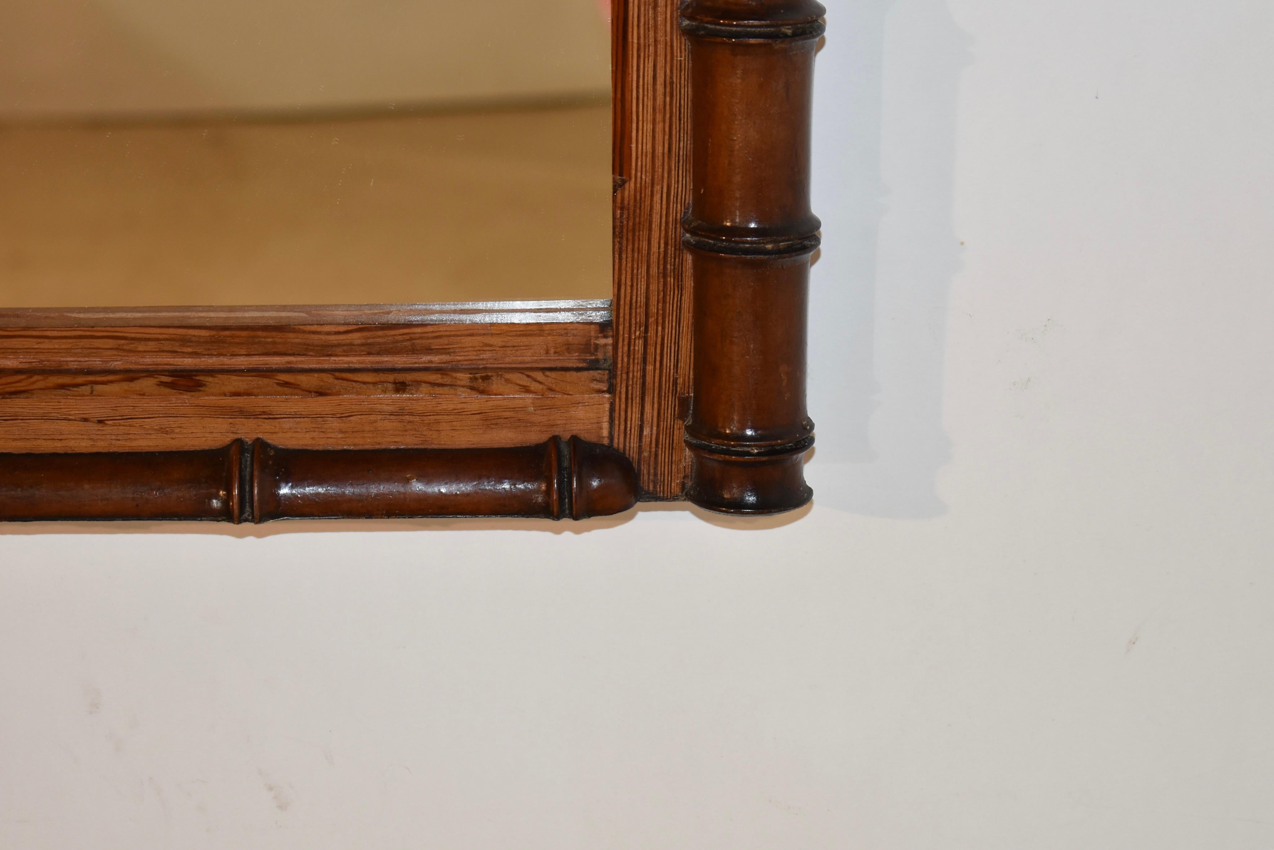 XIXe siècle Miroir mural en faux bambou de la fin du 19e siècle en vente