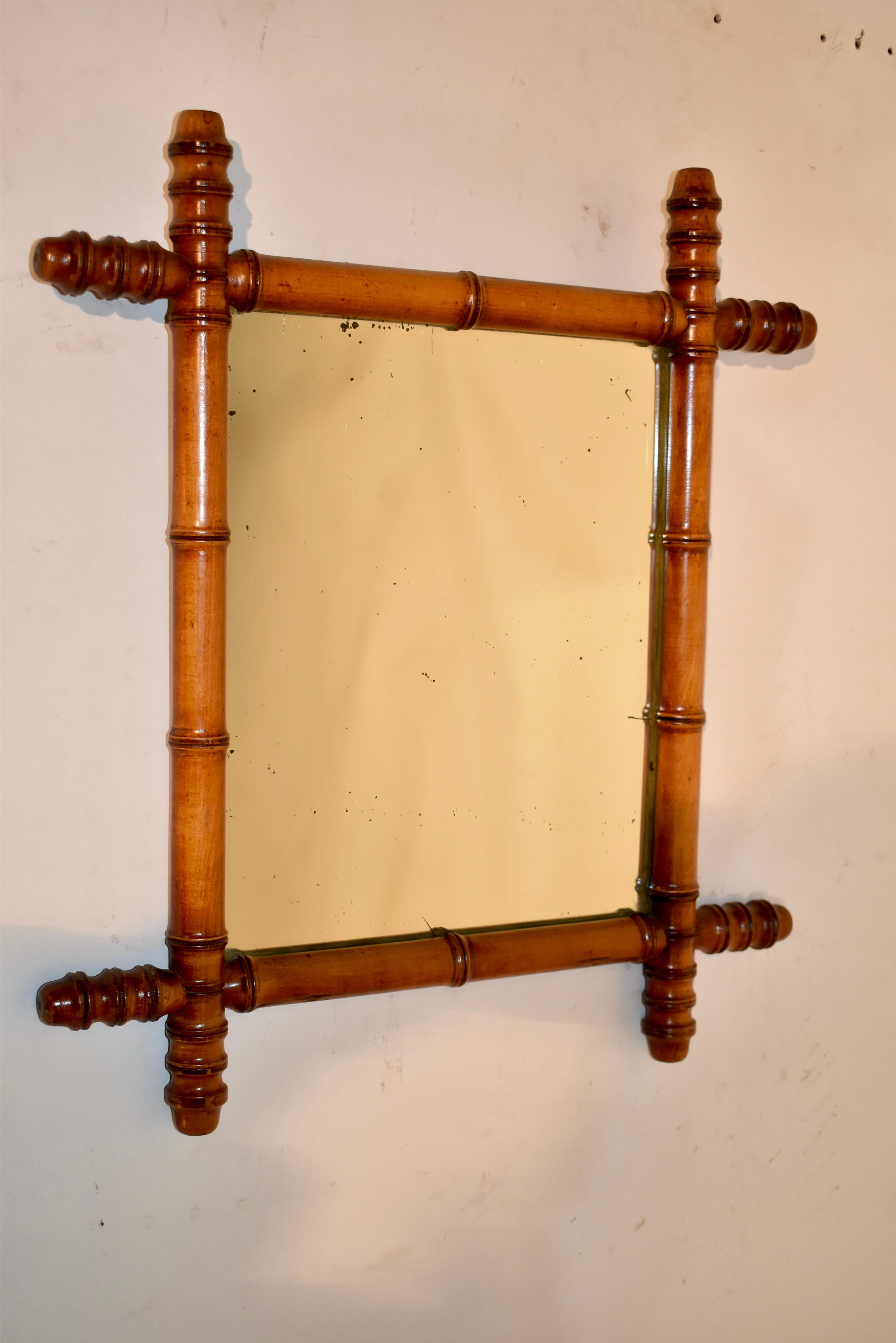 Late 19th Century Faux Bamboo Wall Mirror For Sale 3