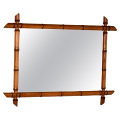 Miroir mural en faux bambou de la fin du XIXe siècle