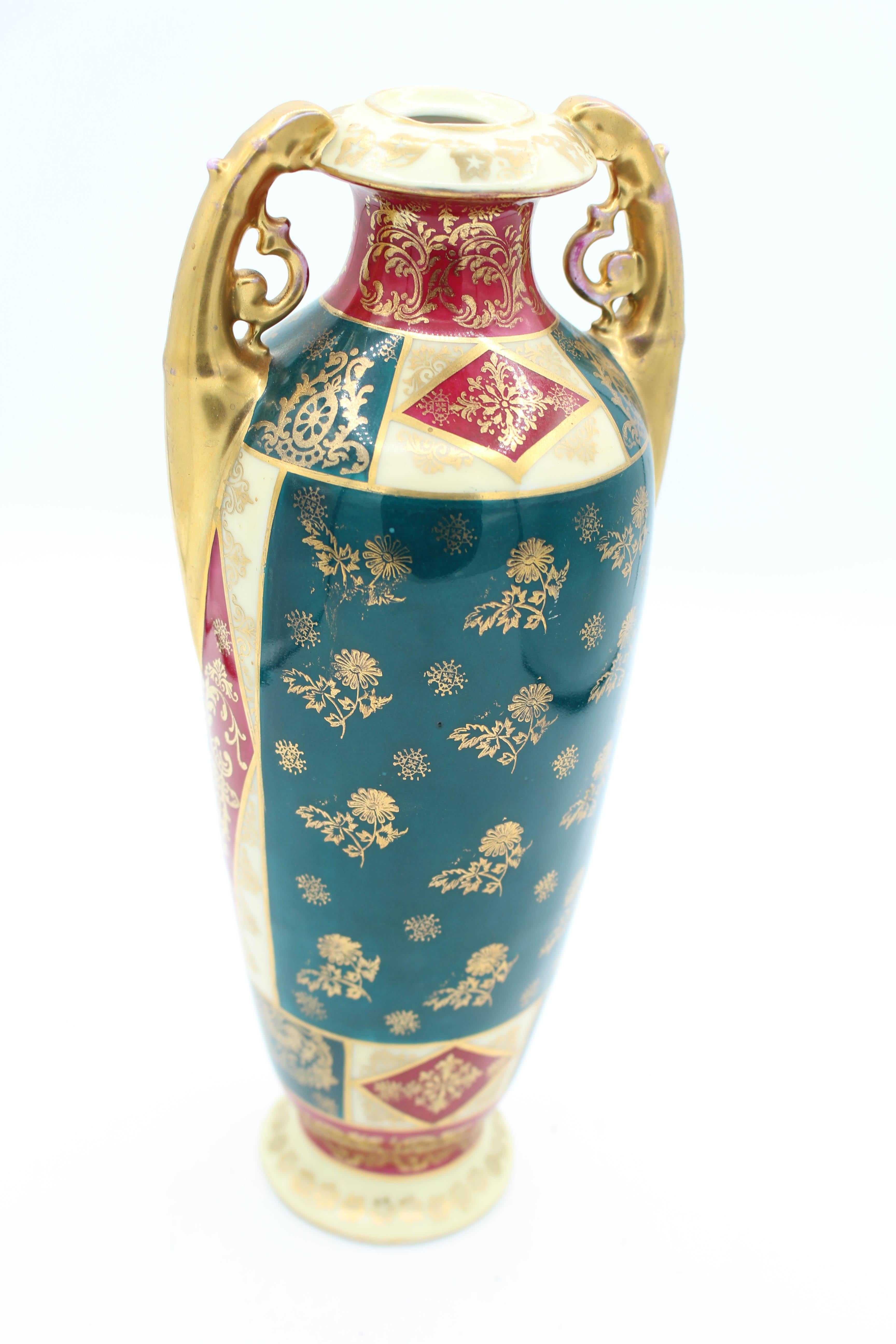 Late 19th Century Faux Royal Vienna Art Nouveau Vases For Sale 5