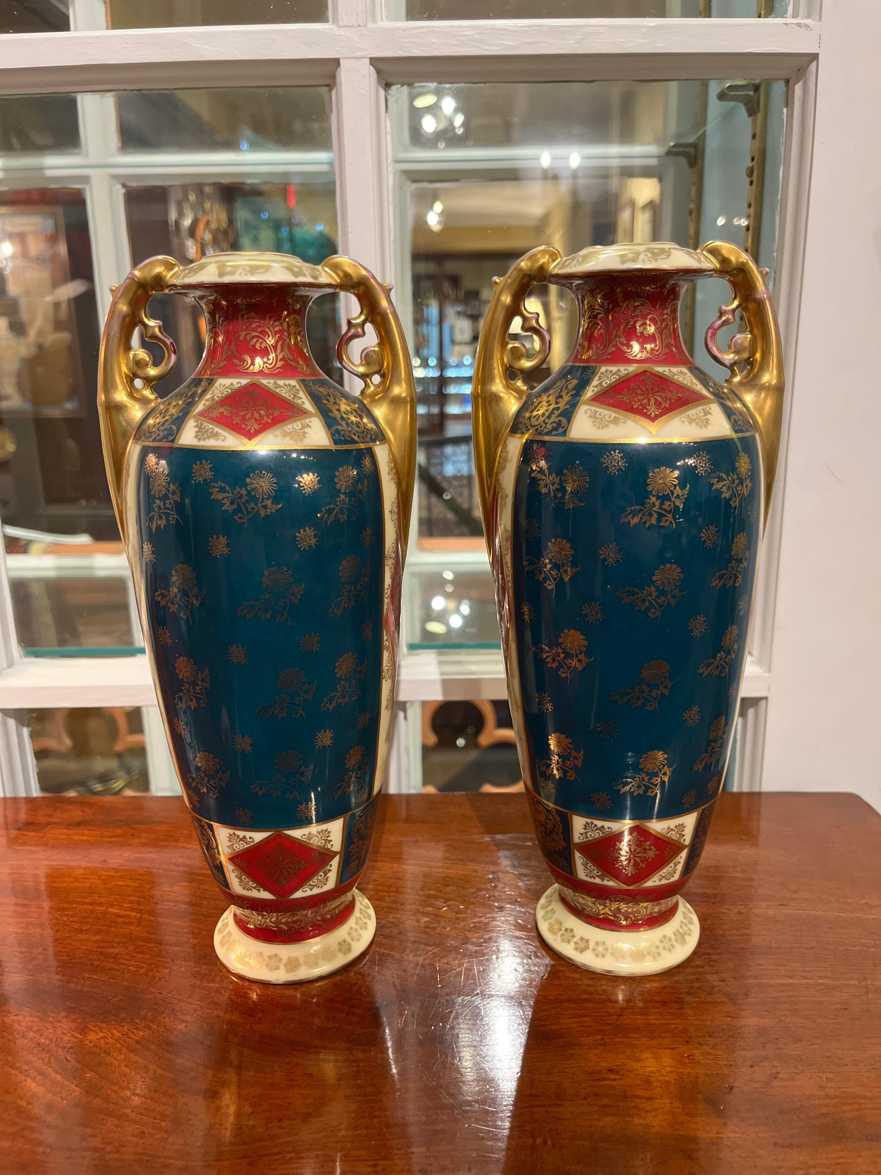 Vasi art nouveau finto reale di Vienna della fine del XIX secolo in vendita 7