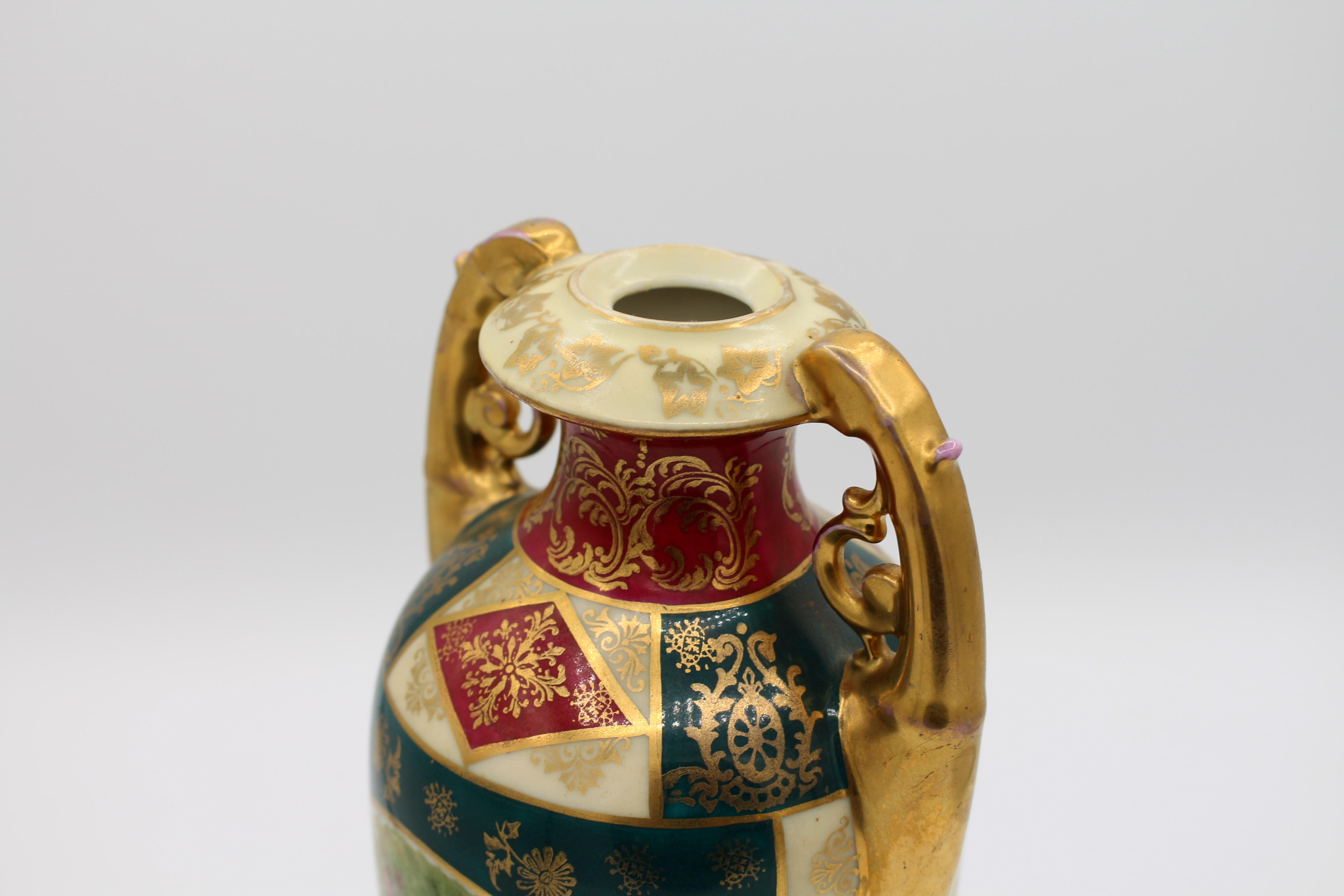 Late 19th Century Faux Royal Vienna Art Nouveau Vases For Sale 2