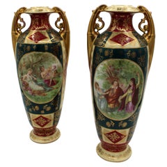Late 19th Century Faux Royal Vienna Art Nouveau Vases