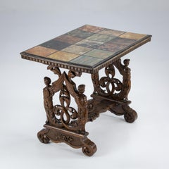 Late 19th Century Faux Specimen Marble Walnut Coffee Table
