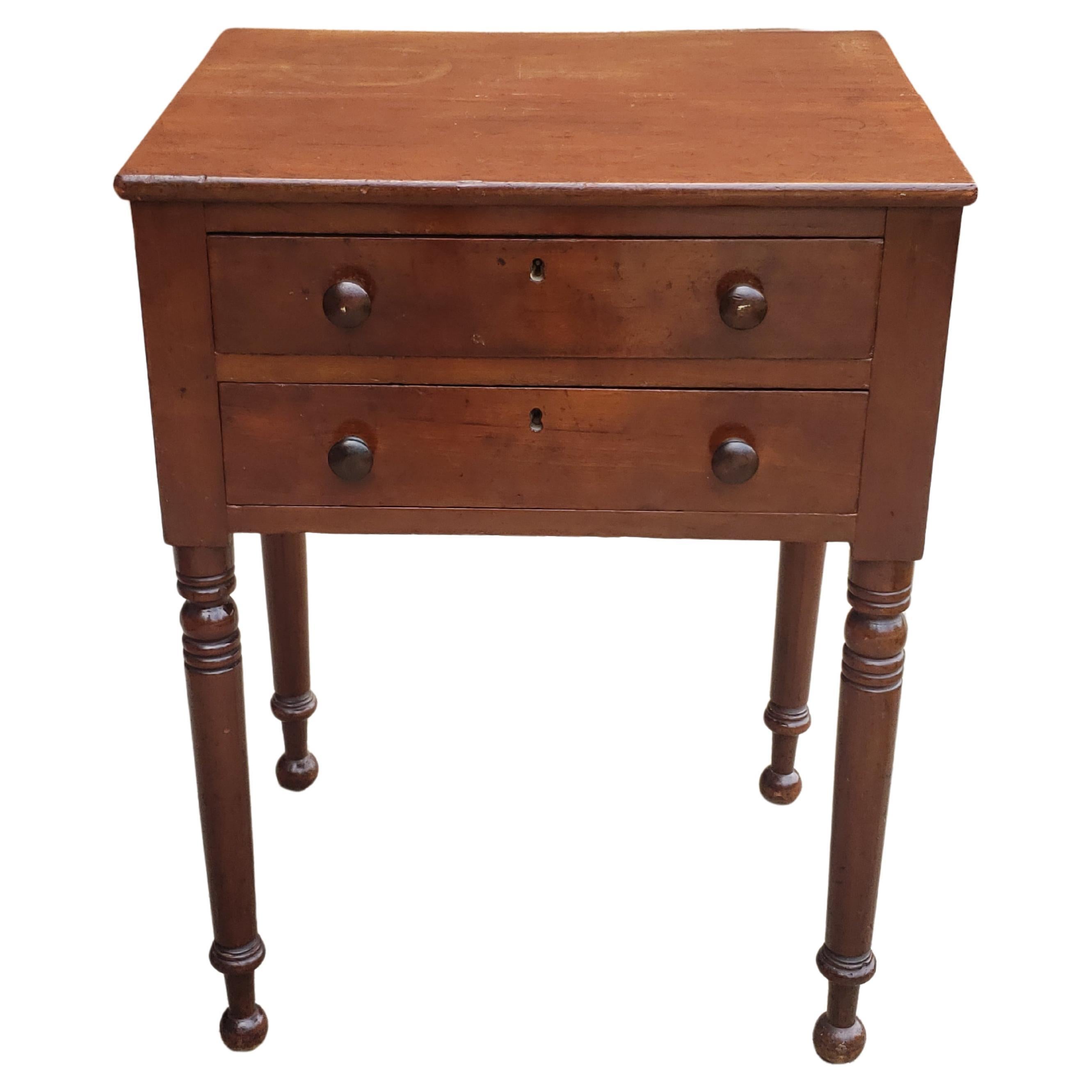Late 19th Century Federal Mahogany Two Drawer Work Table