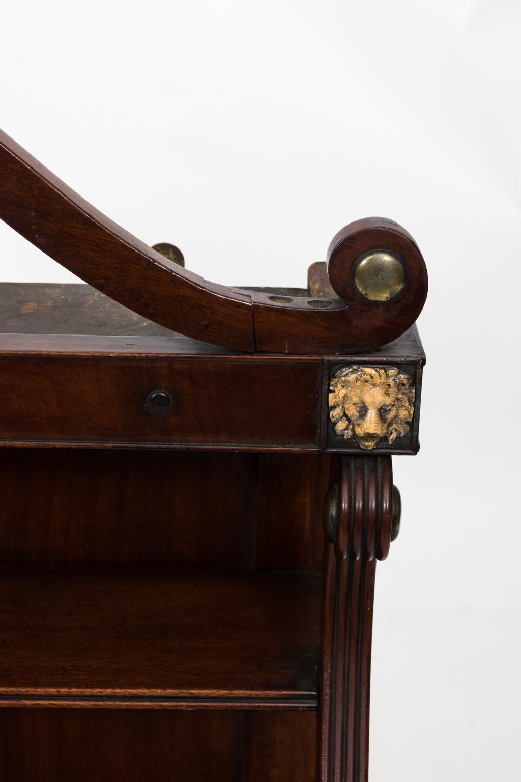 Brass Late 19th Century Federal Style Mahogany Bookshelf