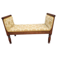 Late 19th Century Federal Walnut And Upholstered Window Bench