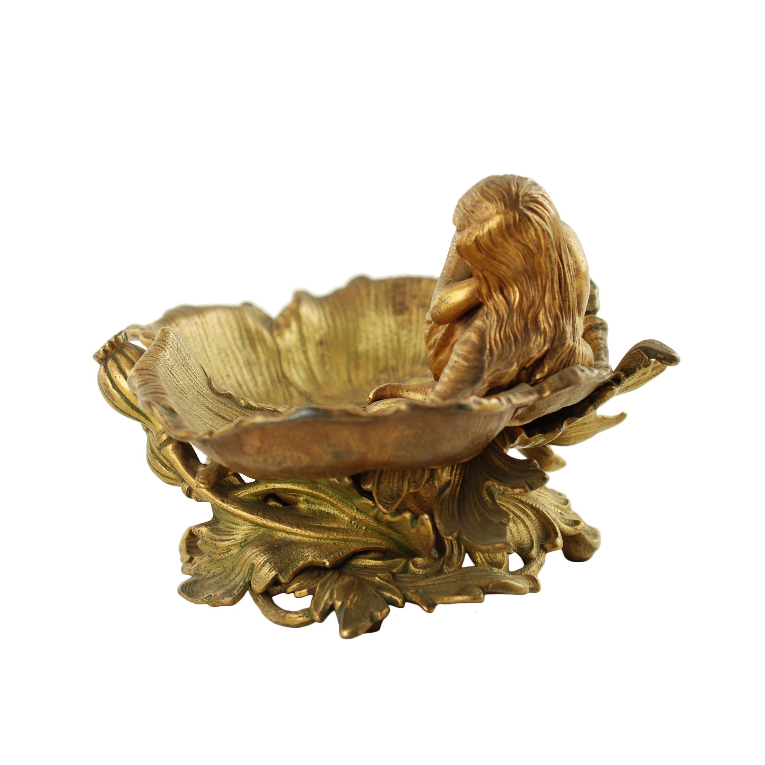 French Late 19th Century Figural Maiden and Poppy Blossom Centerpiece Bowl For Sale