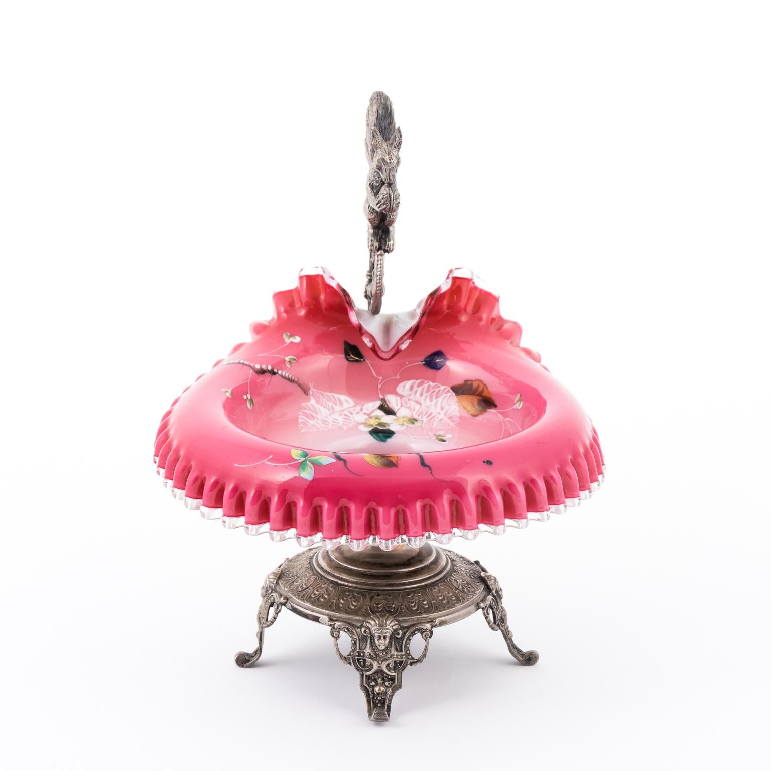 Late 19th Century Figural Squirrel Brides Basket For Sale 4