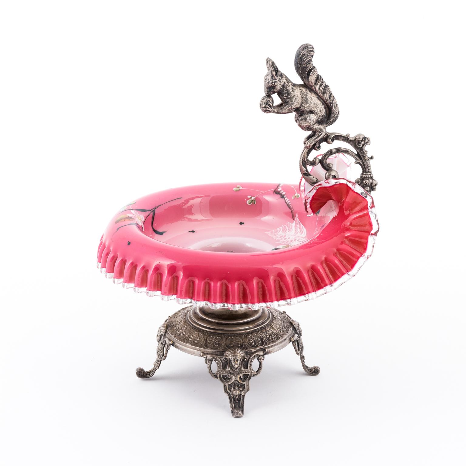 Late 19th Century Figural Squirrel Brides Basket For Sale 5