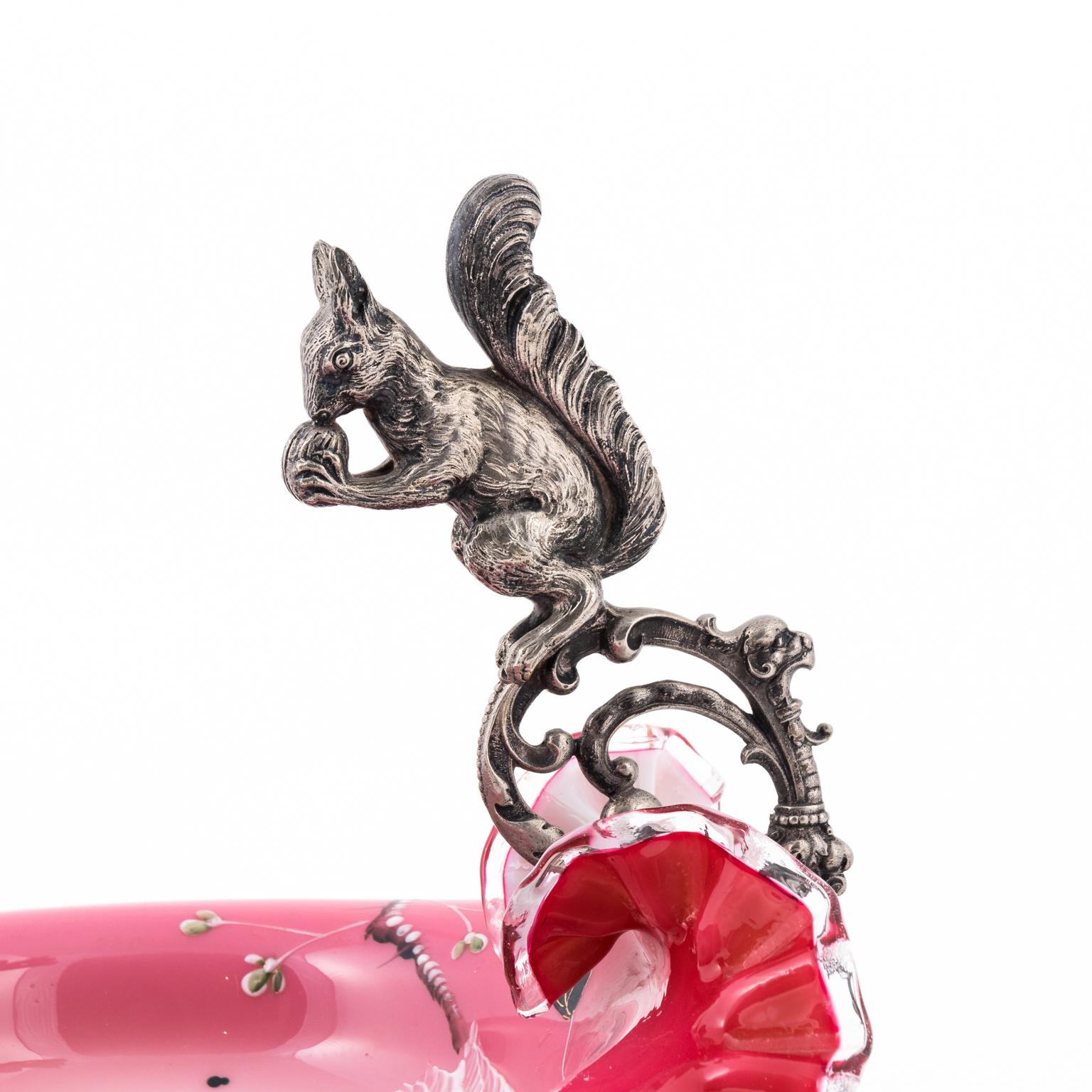 Late 19th Century Figural Squirrel Brides Basket For Sale 6