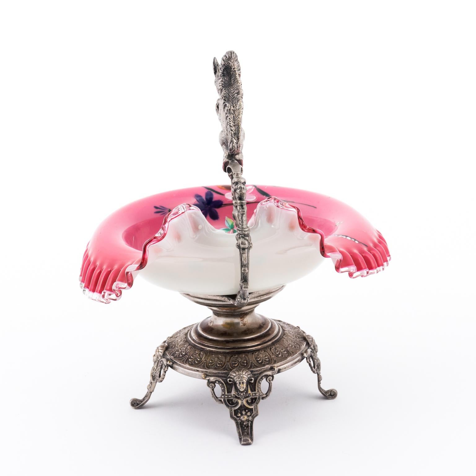 Late 19th Century Figural Squirrel Brides Basket For Sale 7