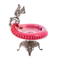 Late 19th Century Figural Squirrel Brides Basket