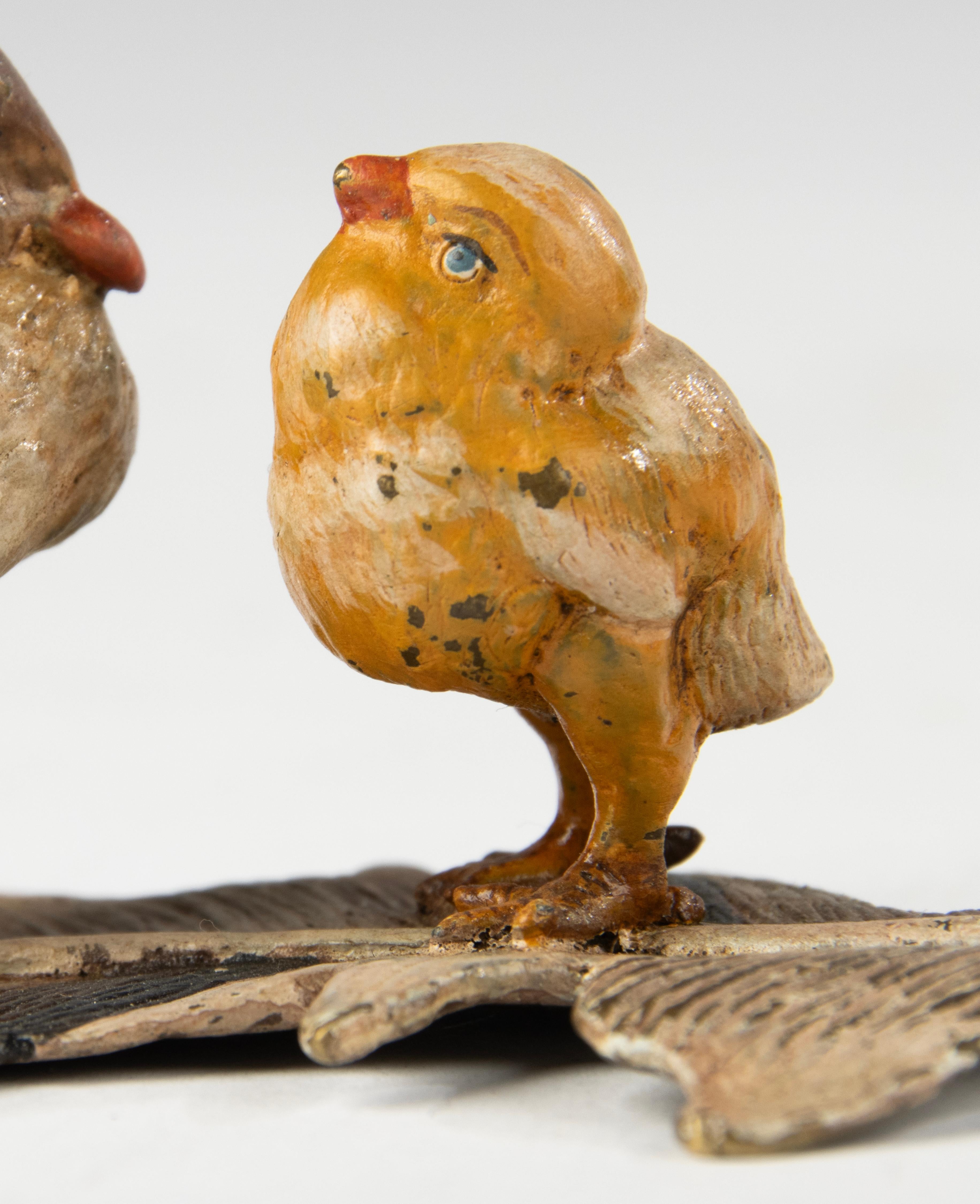 Fin du 19e siècle Figurine - Vienna Bronze - Peint à froid - Oiseaux à la plume en vente 3