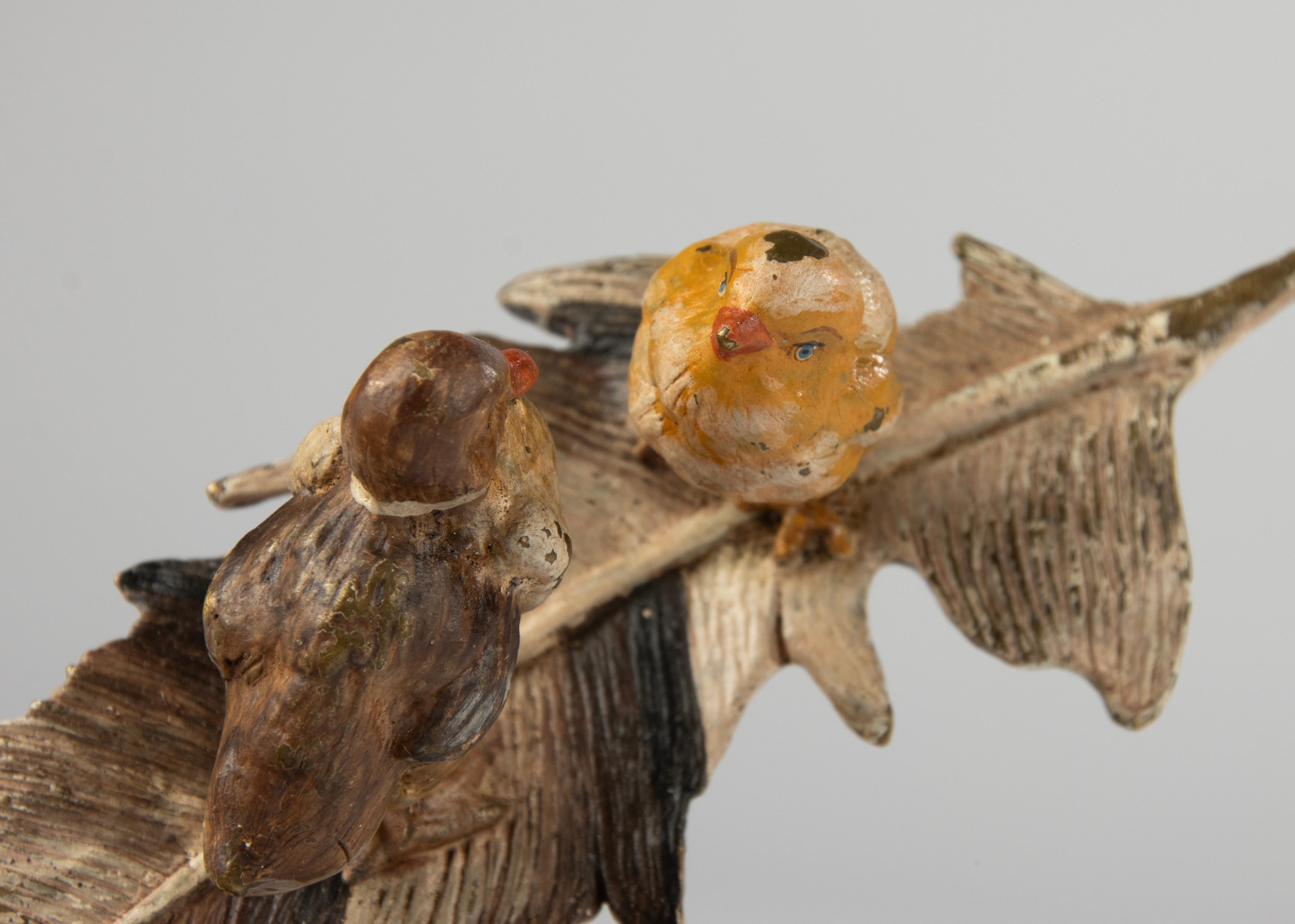 Fin du 19e siècle Figurine - Vienna Bronze - Peint à froid - Oiseaux à la plume en vente 1