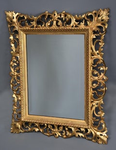 Late 19th Century Fine Quality Florentine Carved Giltwood Mirror
