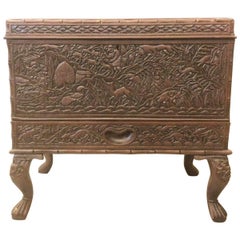 Late 19th Century, Fine Sandalwood Casket Resting on Four Legs