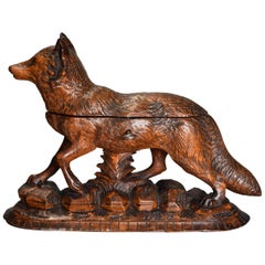 Late 19th Century Finely Carved Linden Wood Black Forest Fox Casket