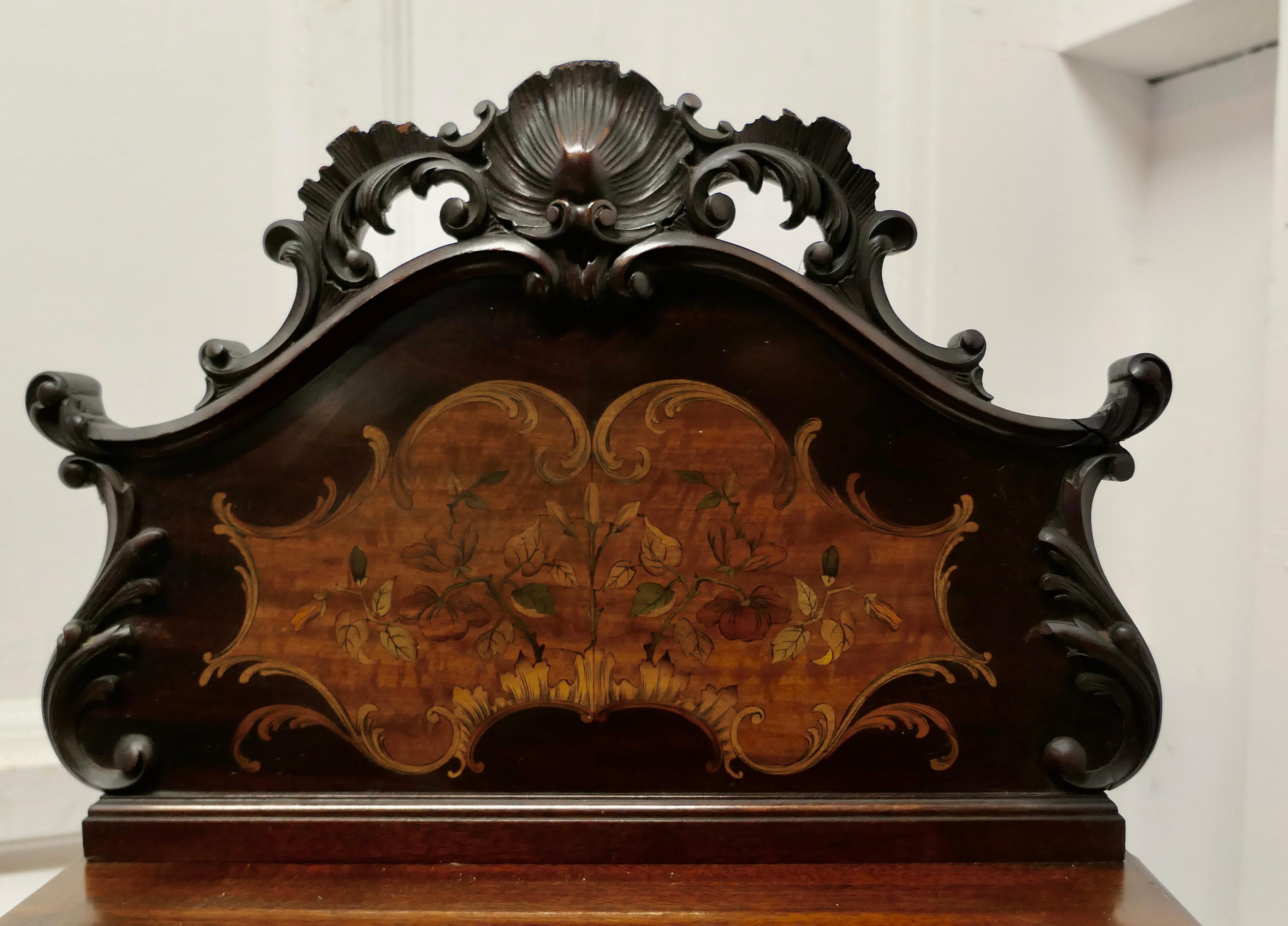 Late 19th Century Fireside Companion, Purdonium 

This is a very attractive piece there is a carved shell and leaf decoration both on the fall front door and on the back gallery 
This useful item, it sits by a fireside chair and the centre fall coal