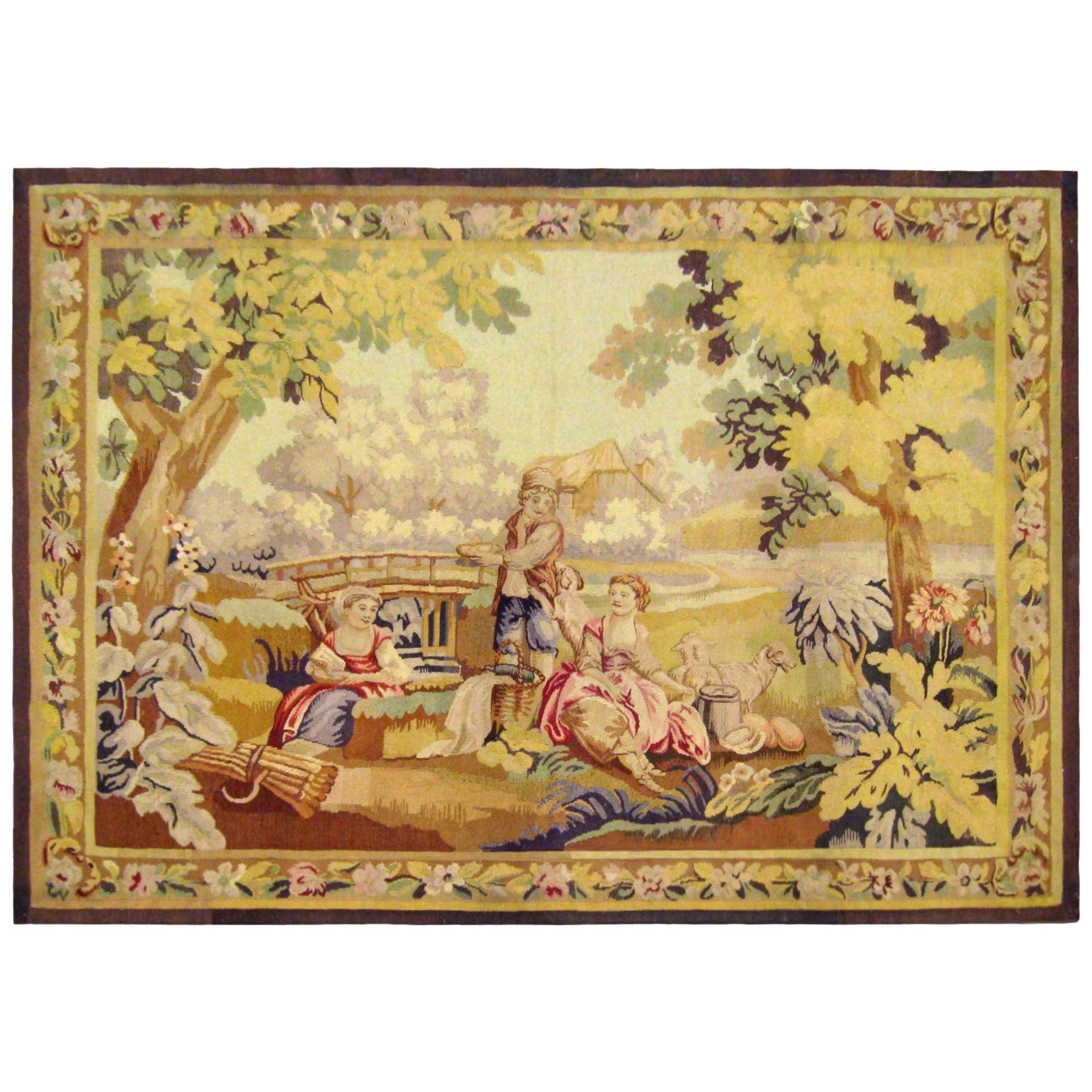 Late 19th Century Flemish Pastoral Tapestry
