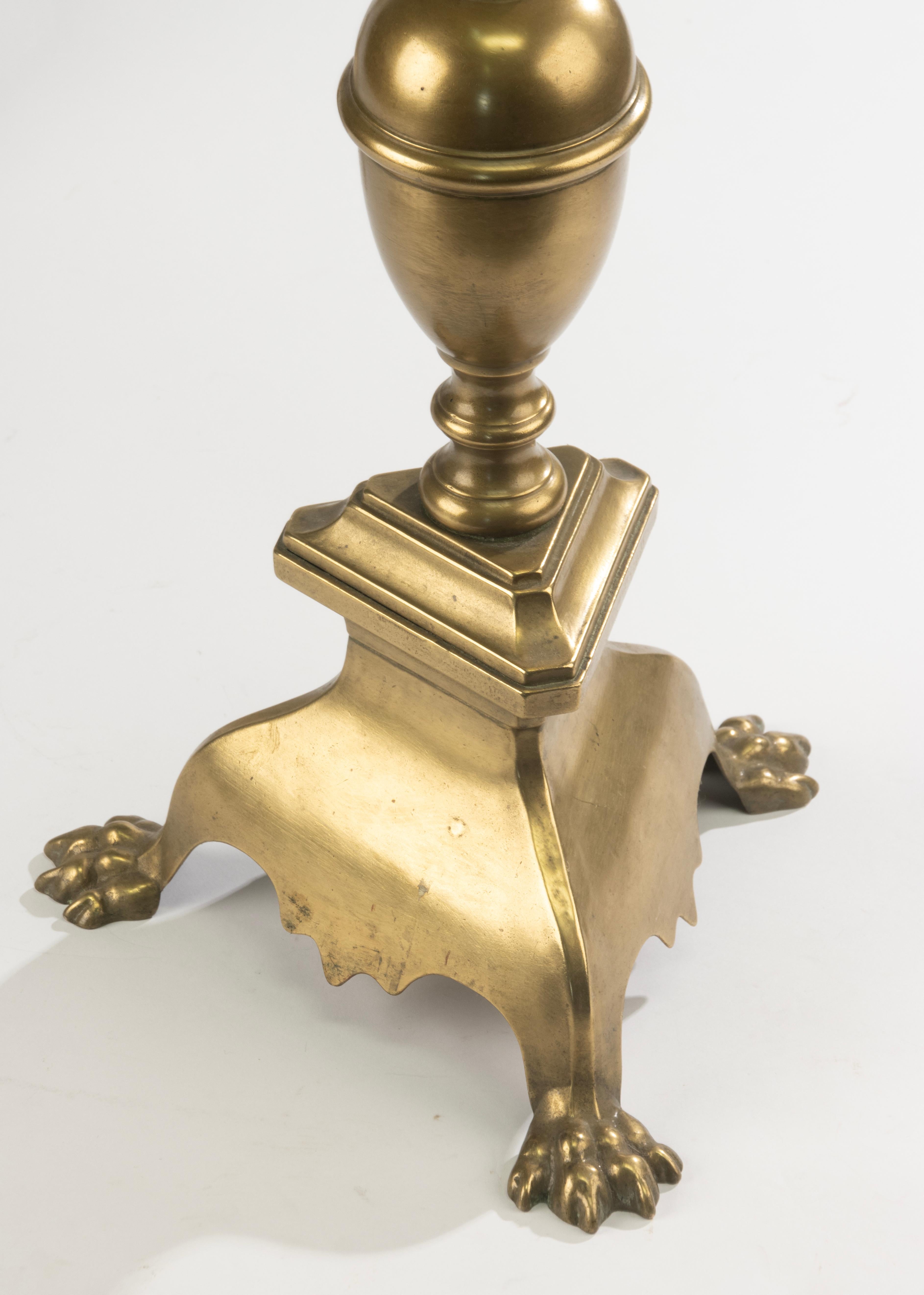 Candelieri da terra della fine del XIX secolo - Stile Luigi XIII - Ottone - Altezza 100 cm In condizioni buone in vendita a Casteren, Noord-Brabant