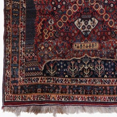 Late 19th Century Floral Design Natural Dyed Antique Rug