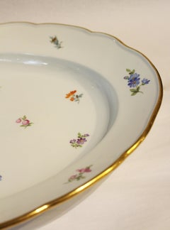 Late 19th Century Floral Meissen Oval Platter