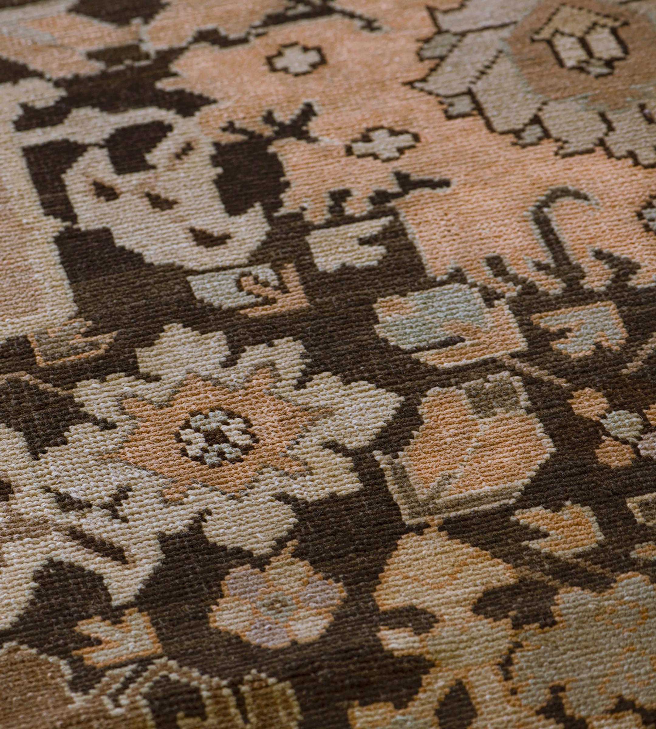 Late 19th Century Floral Wool Hand-Woven Karabagh Runner In Good Condition For Sale In West Hollywood, CA