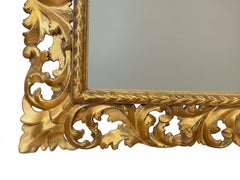 Late 19th C. Florentine Carved and Pierced Giltwood Mirror - from Pope Pius XIII