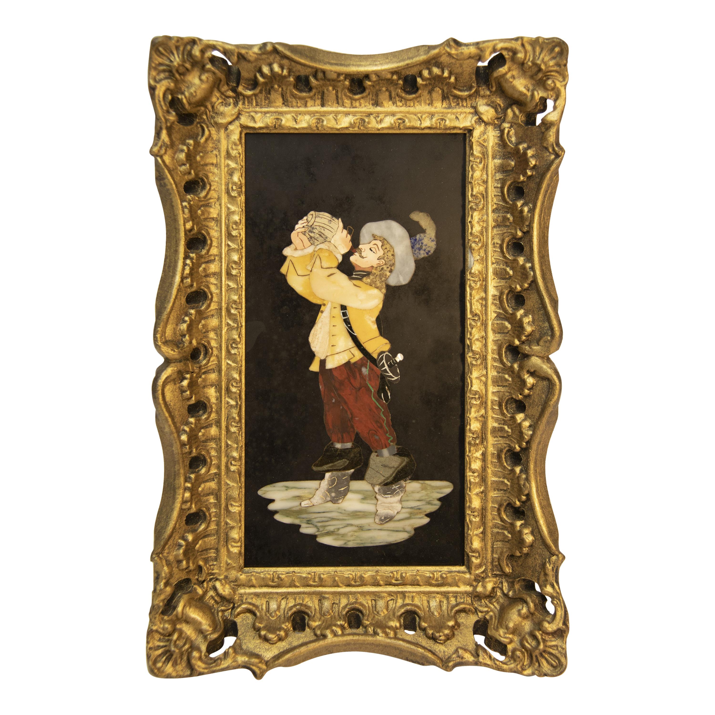 Late 19th Century Florentine Pietra Dura Framed Panel For Sale at 1stDibs